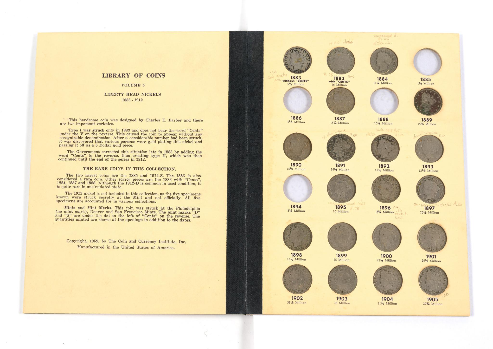 Liberty V Nickel Coin Book
