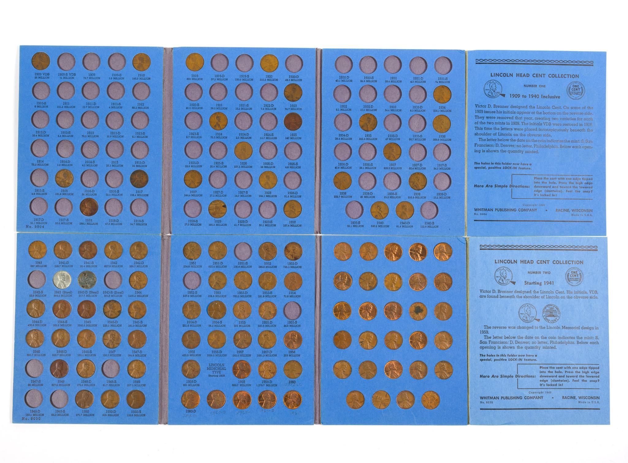 Partial Silver Mercury Dime Book And Wheat Cents