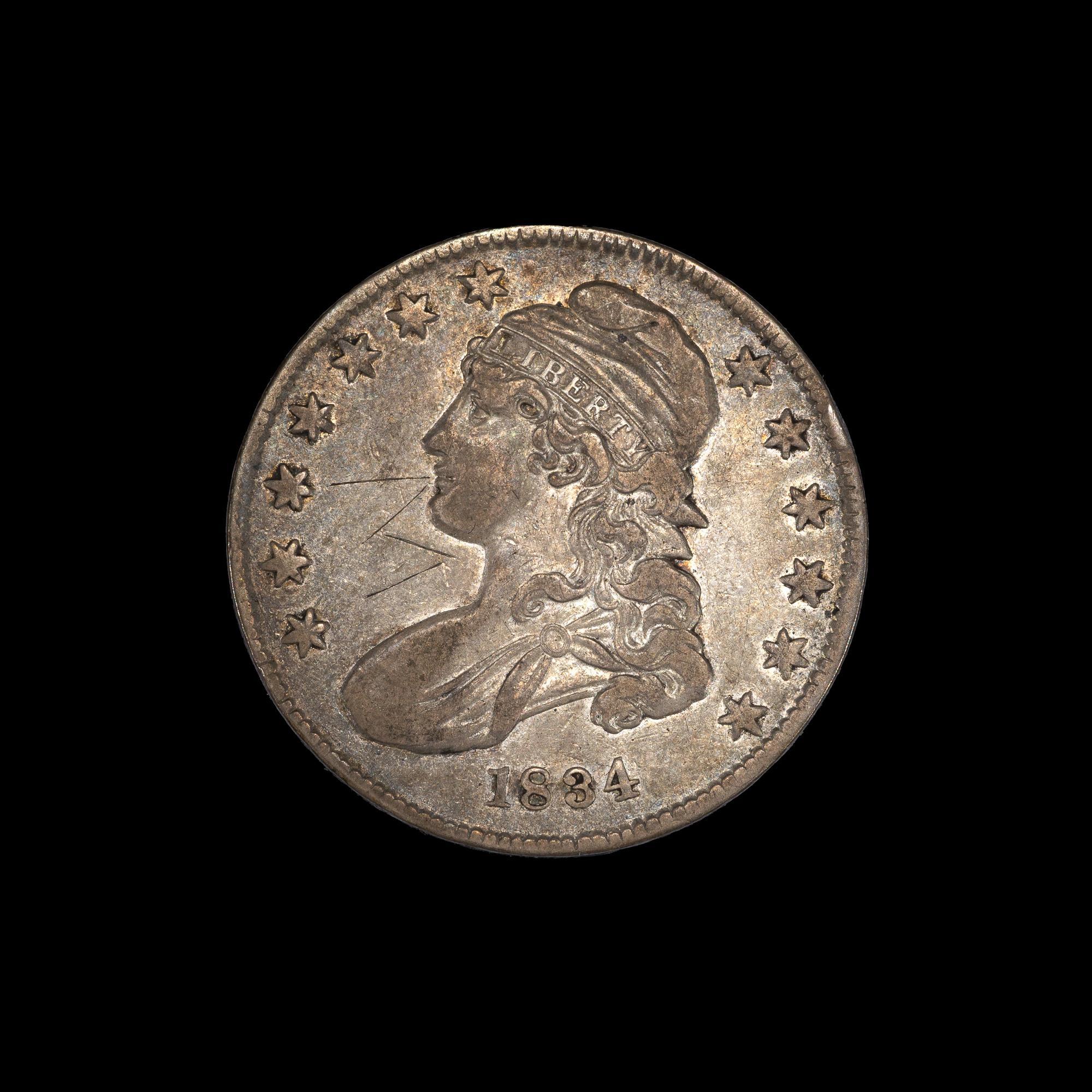 1921 Peace Dollar And Capped Bust Half