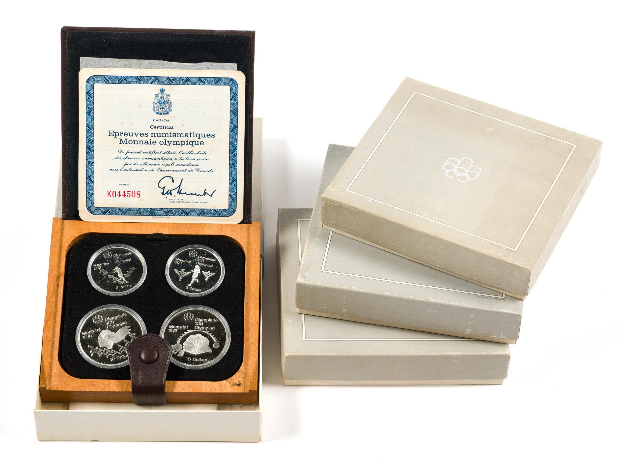 Four 1976 Montreal Olympic Silver Coin Sets