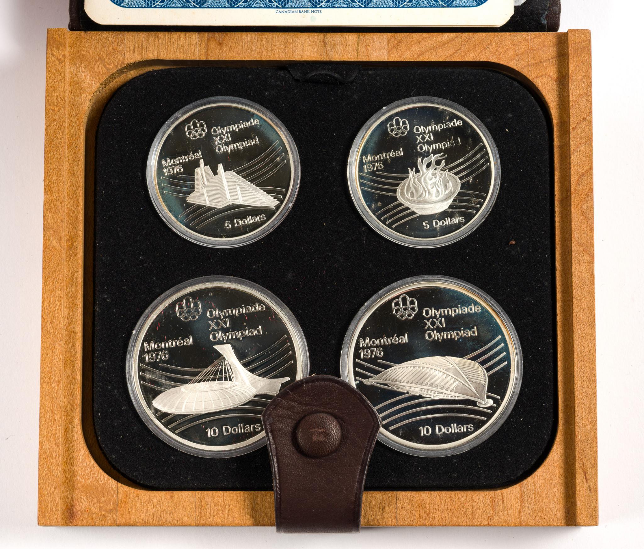 Four 1976 Montreal Olympic Silver Coin Sets