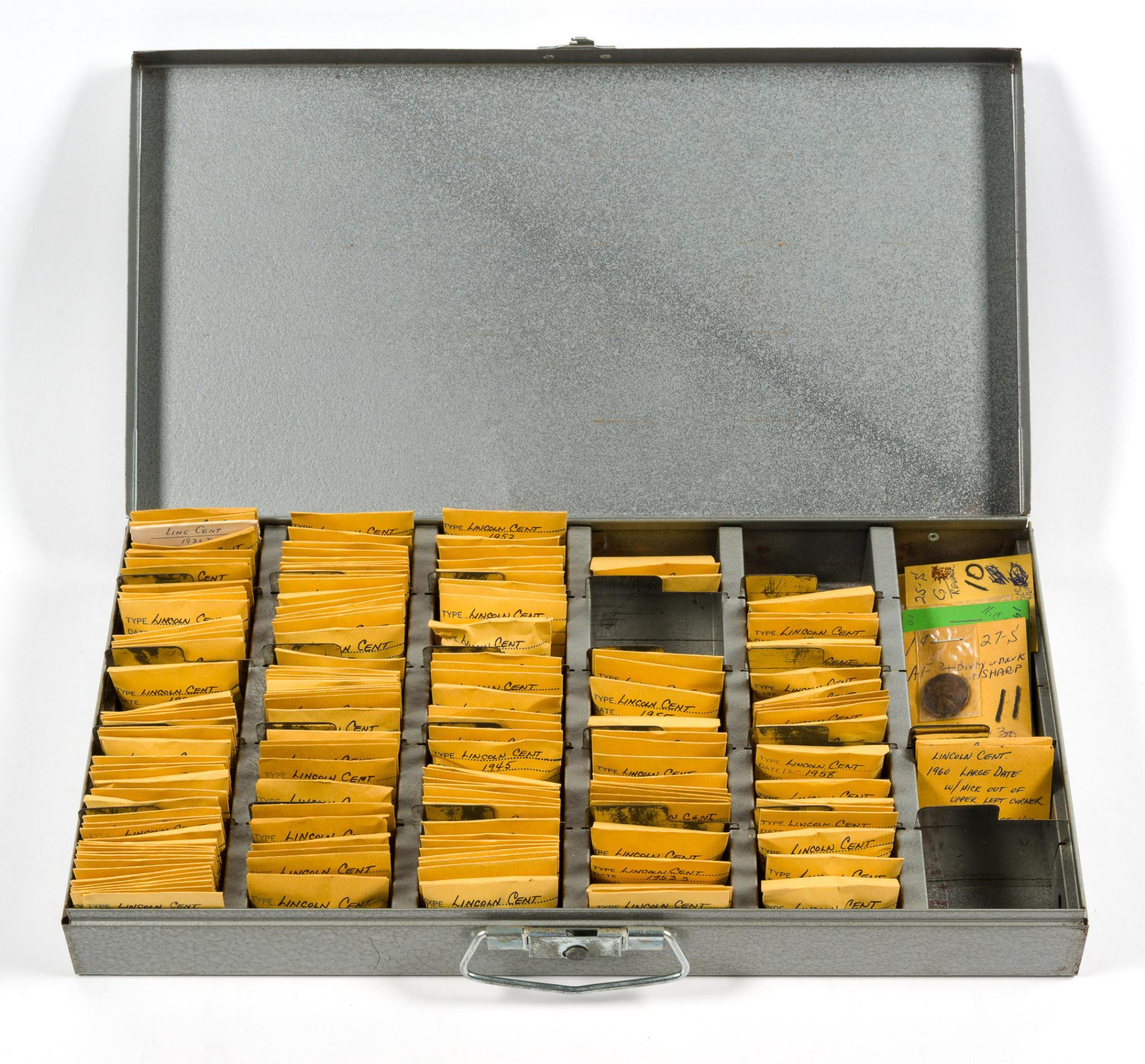 Metal Box Of Over Six Hundred Wheat Cents