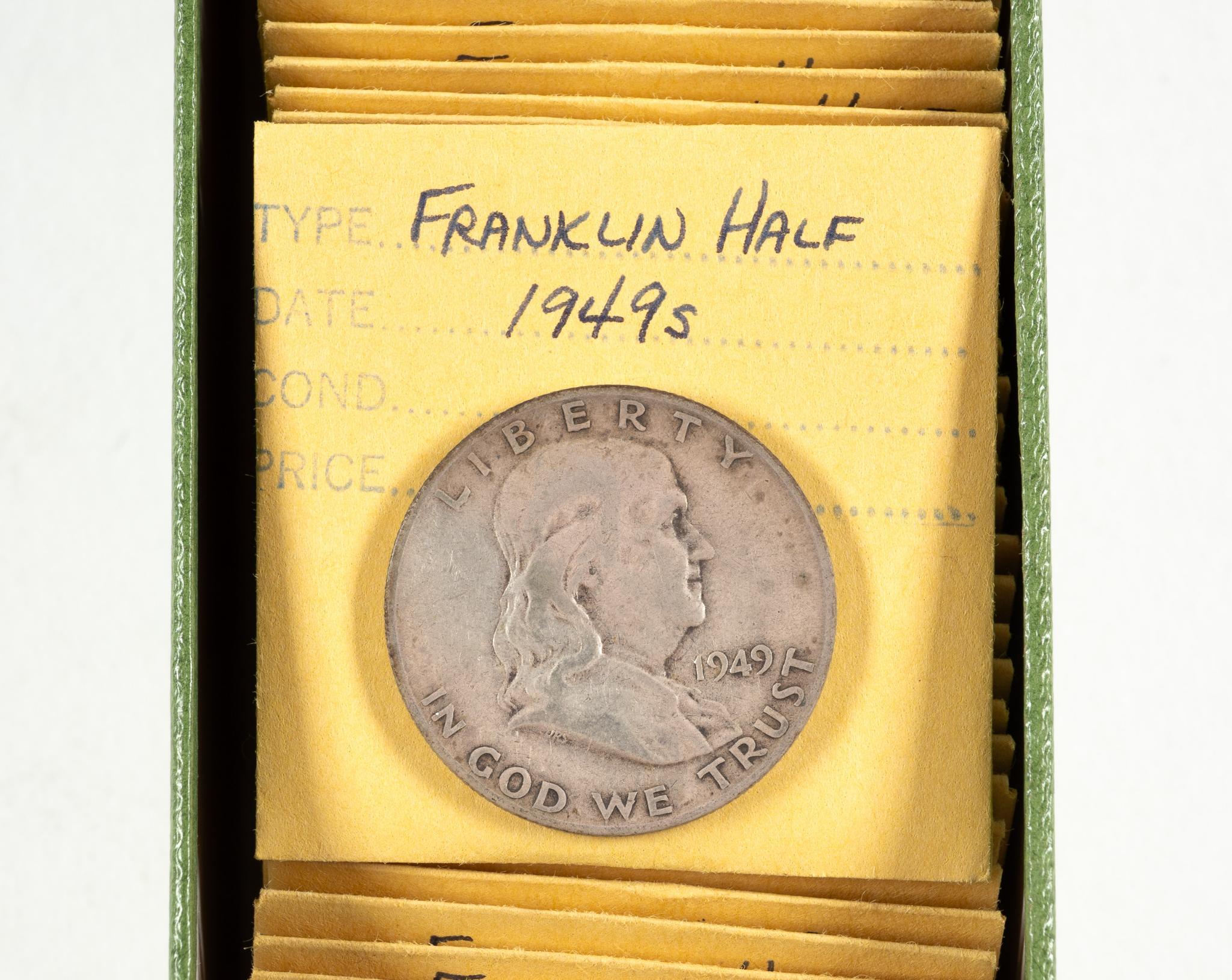 Eighty Six Franklin Silver Half Dollars