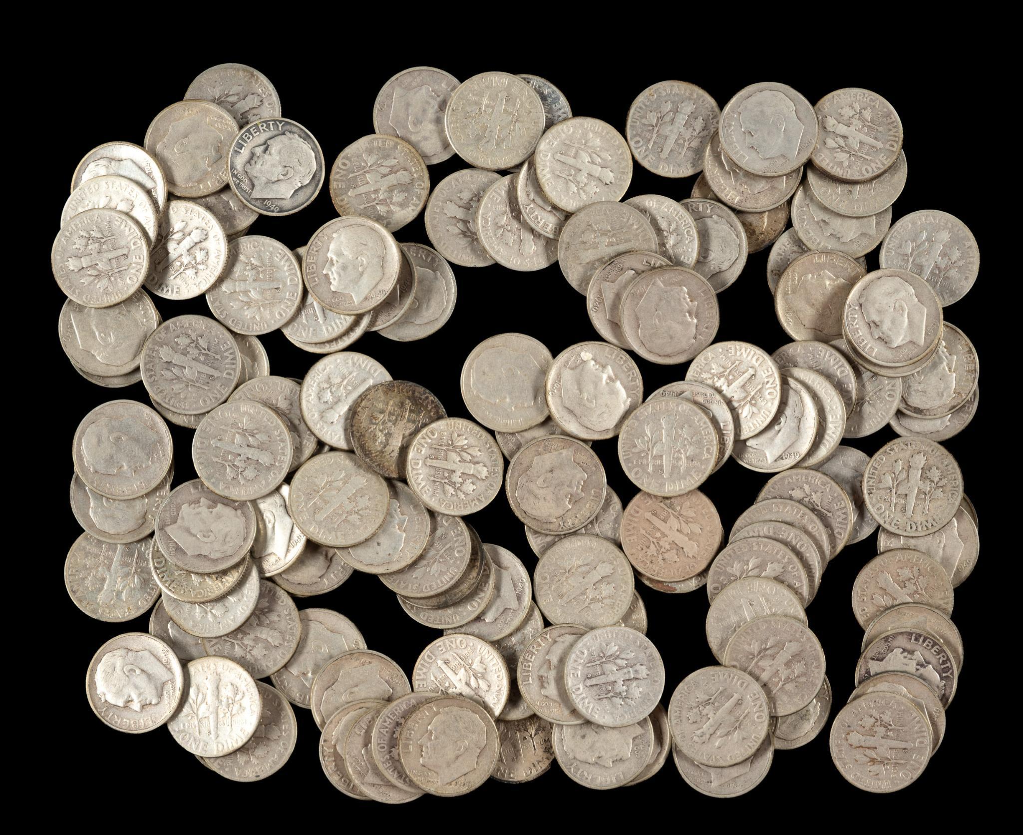 One Hundred Twenty Five Silver Roosevelt 1949-S
