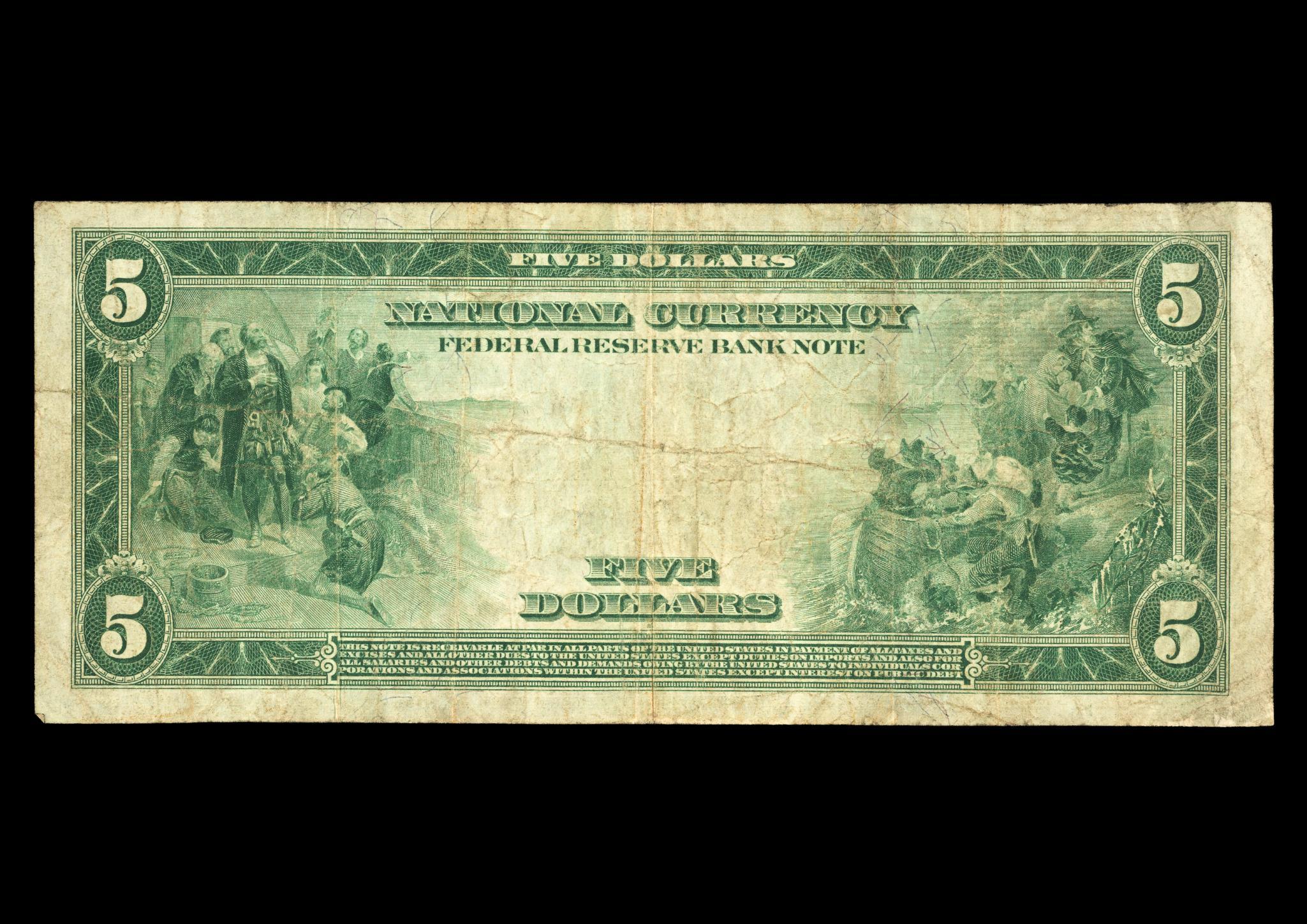 Five Dollar National Currency Federal Reserve
