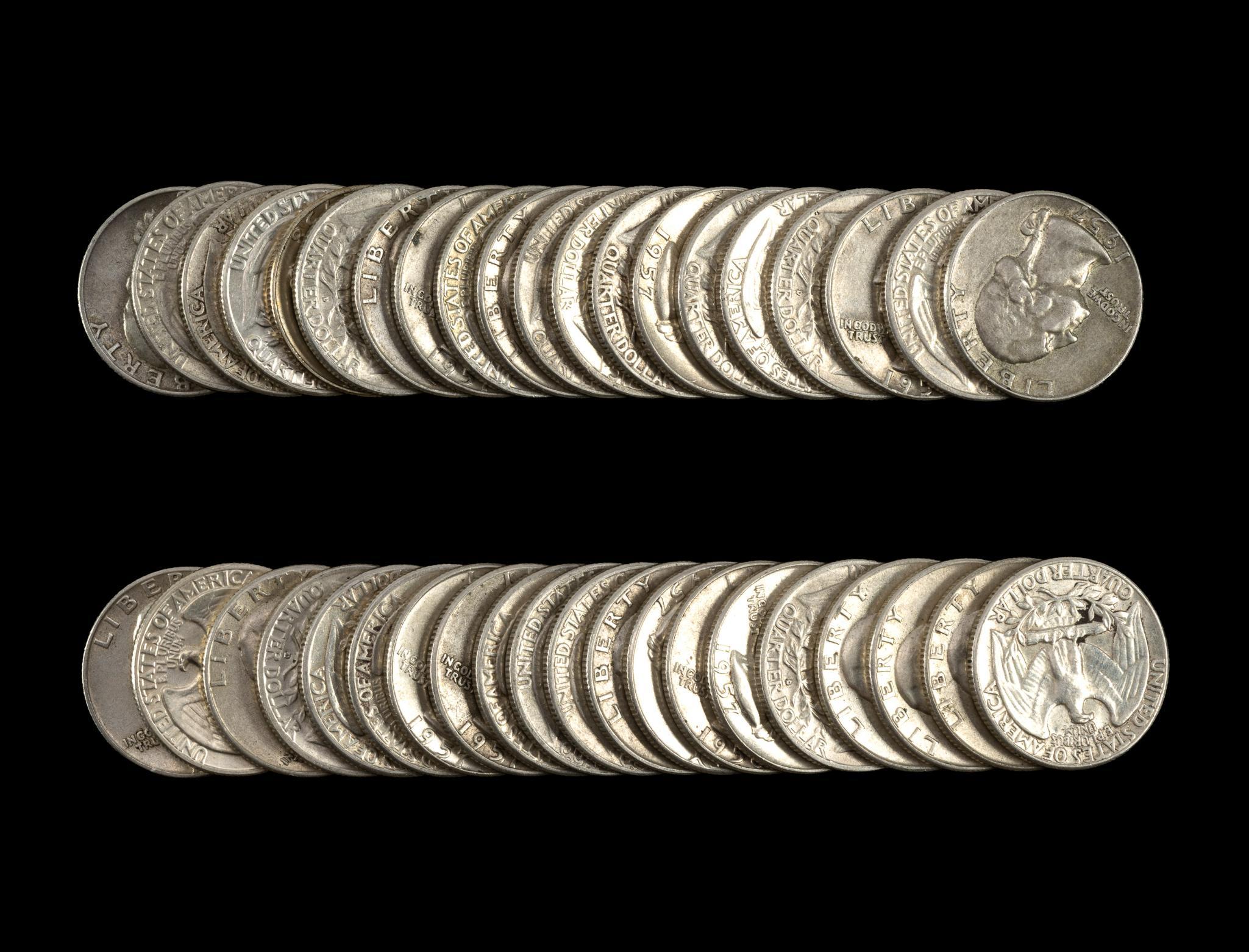 Forty Silver Washington Quarters