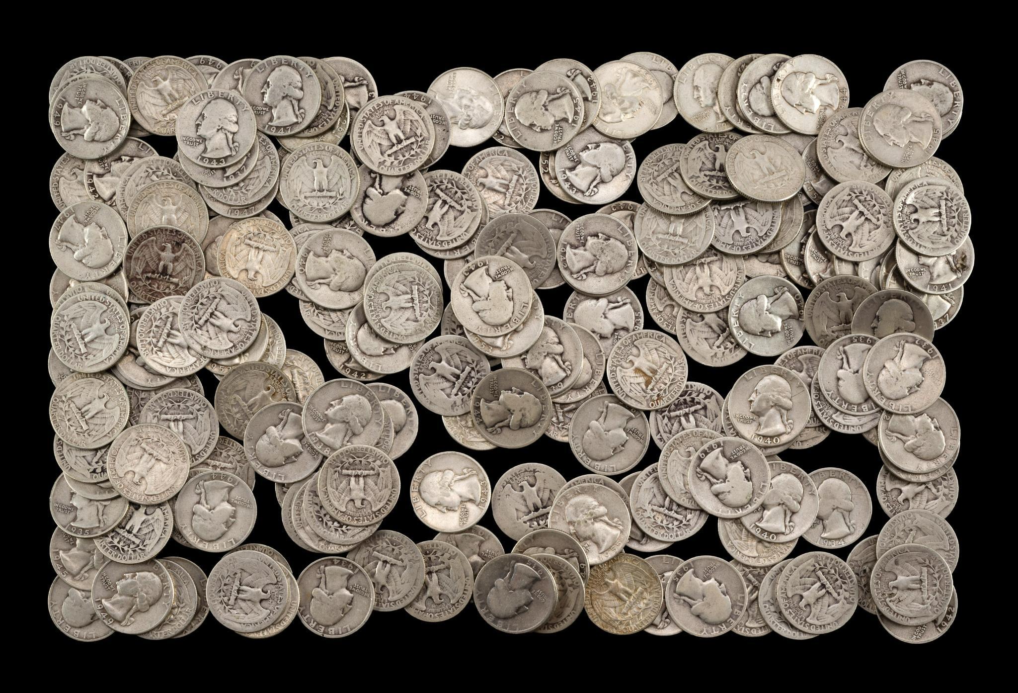 Two Hundred Washington Silver Quarters