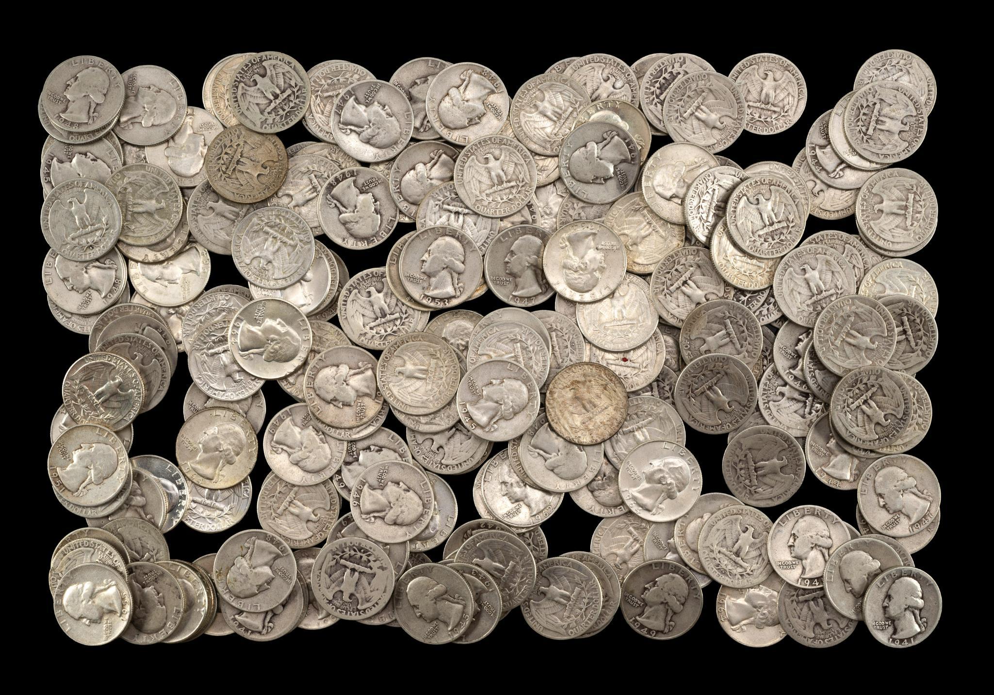 Two Hundred Washington Silver Quarters