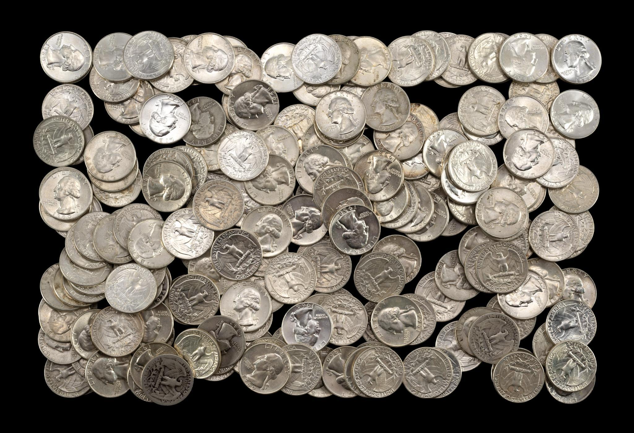 Two Hundred Washington Silver Quarters