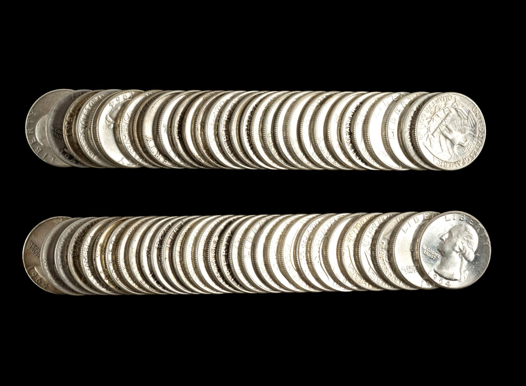 Sixty Silver Washington Quarters