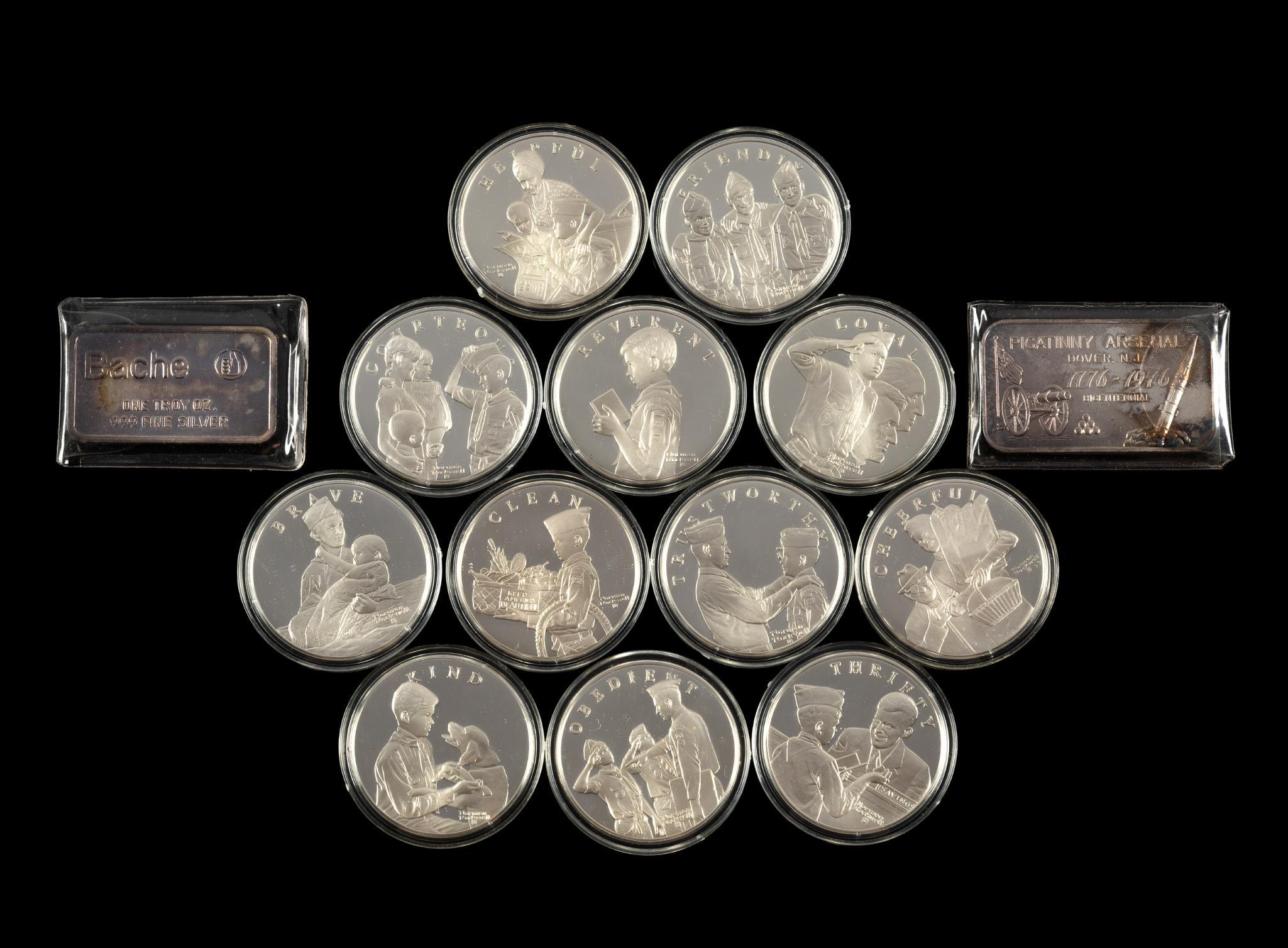 Franklin Mint Sterling Silver Proof Boy Scout Medallions