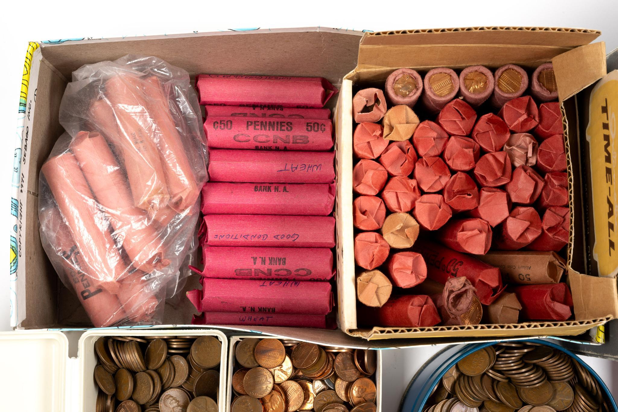 Over Ten Thousand Pre 1982 Lincoln Memorial And Wheat Cents