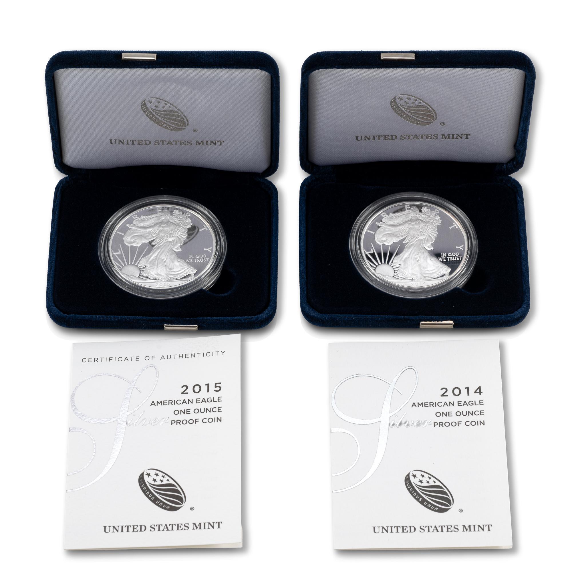 Three American Eagle Dollars