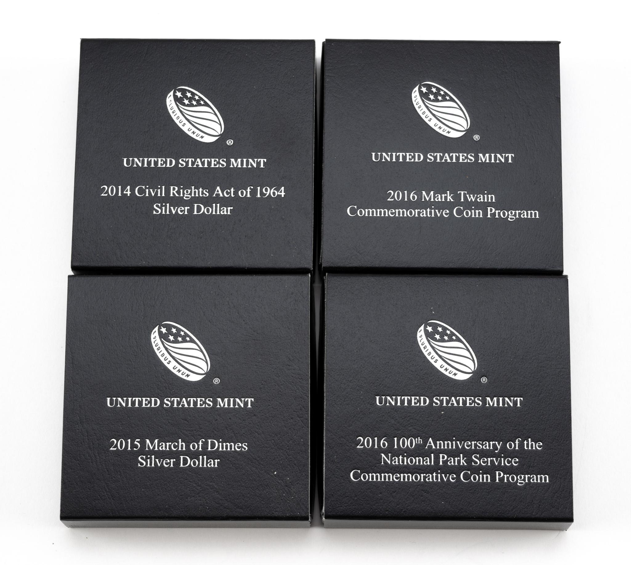 Four Commemorative Silver Dollars