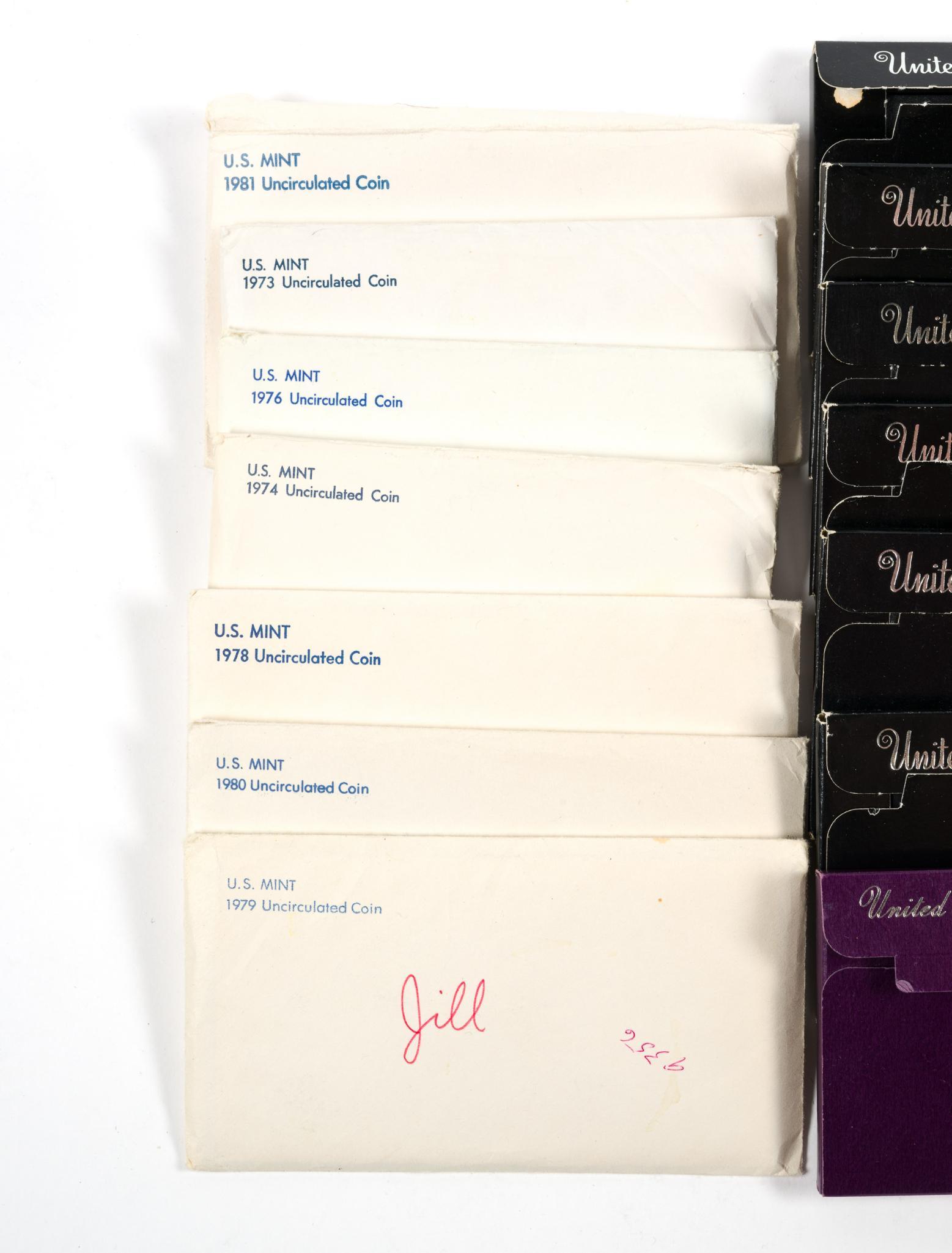 Twenty Three Mint And Proof Sets With Silver