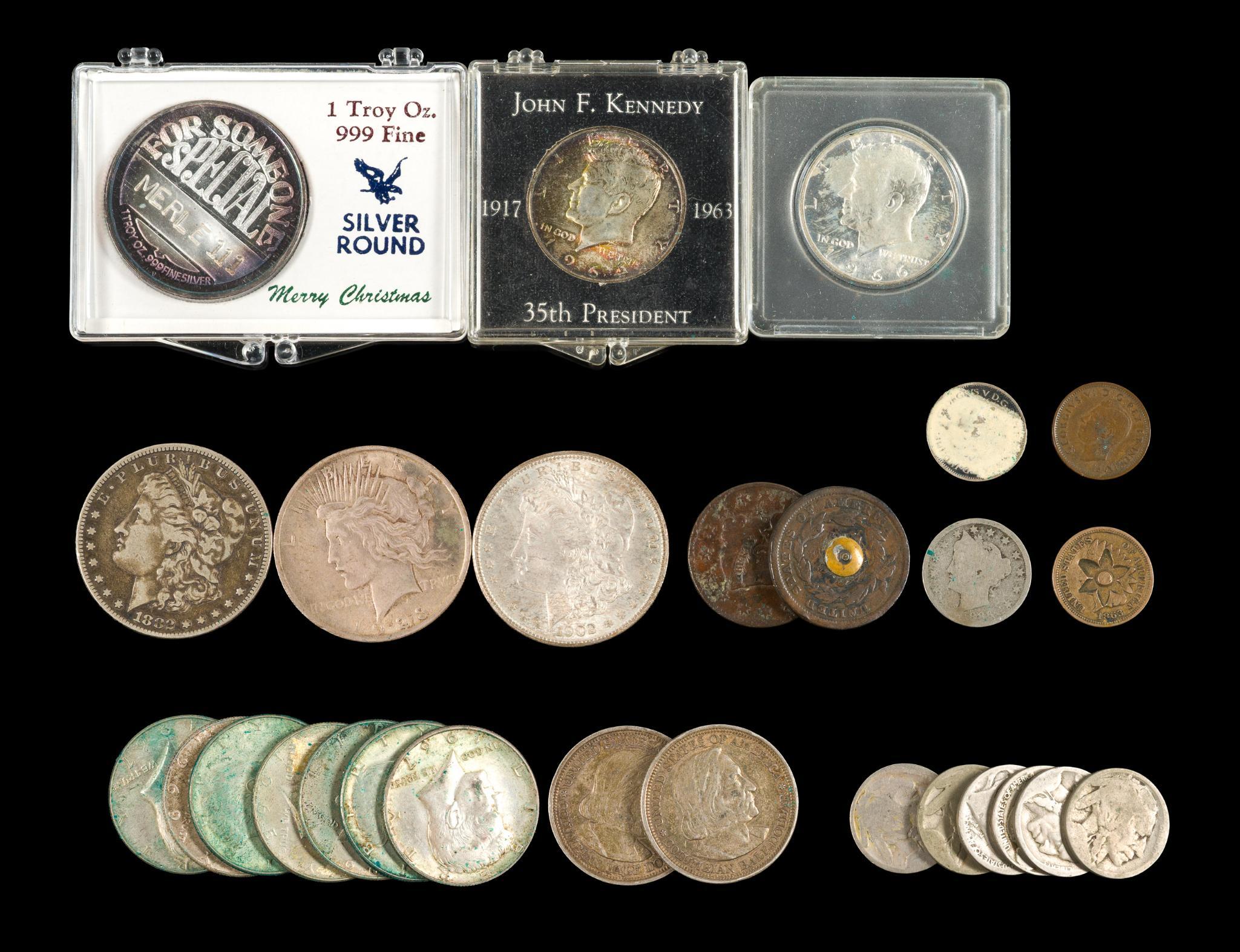 Silver Morgan Dollars And Other Coins