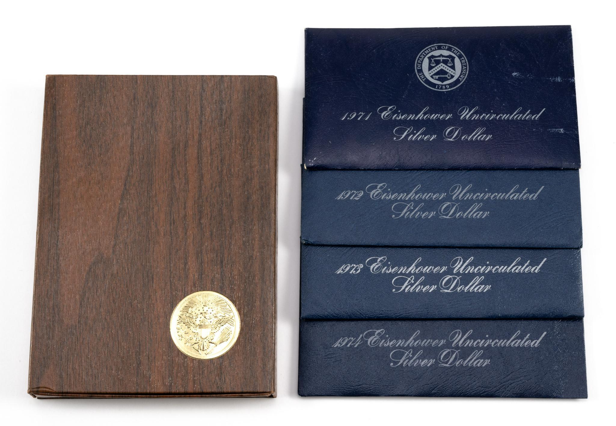 Five Silver Eisenhower Dollars