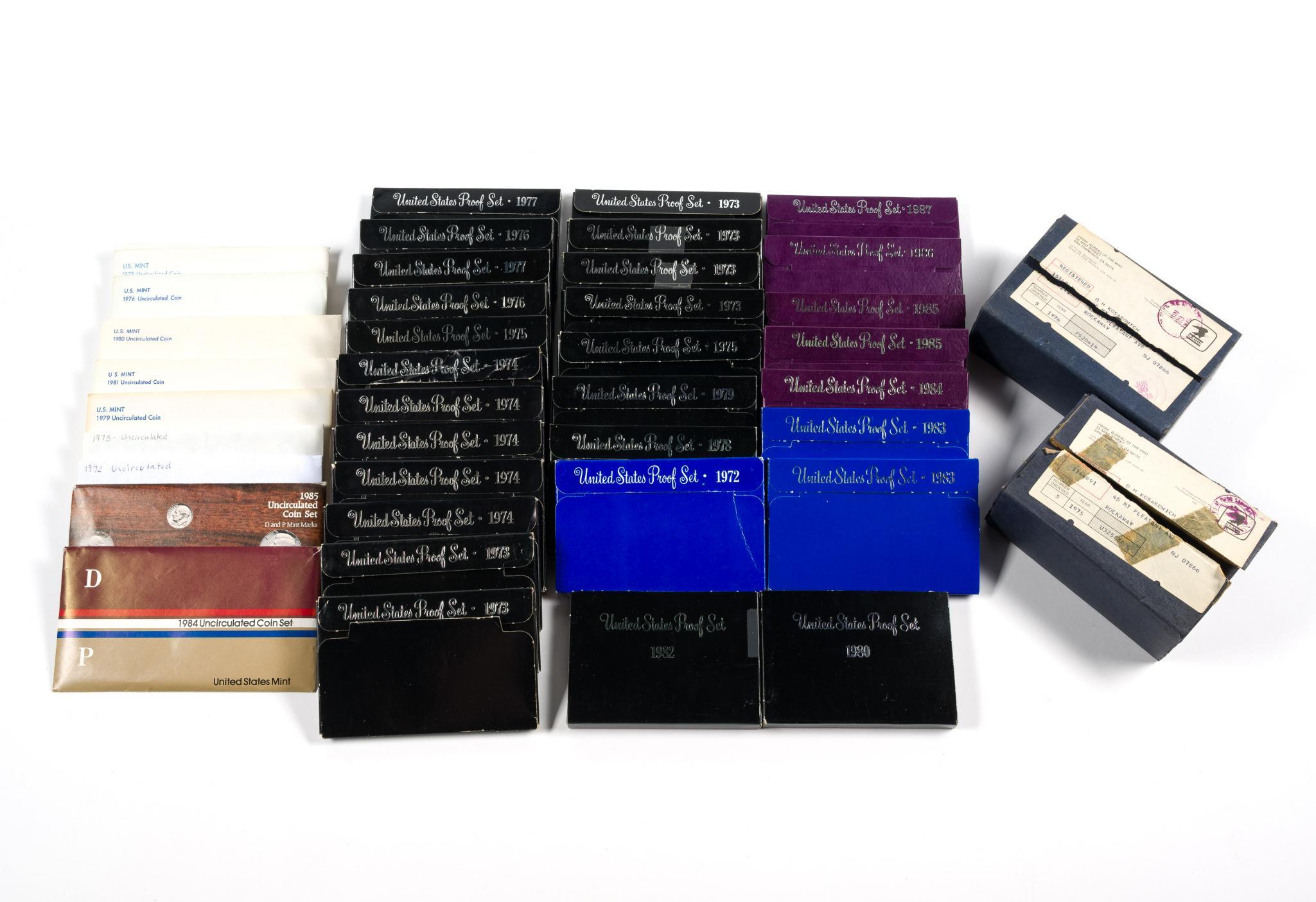 Thirty Nine Proof Sets And Nine Mint Sets