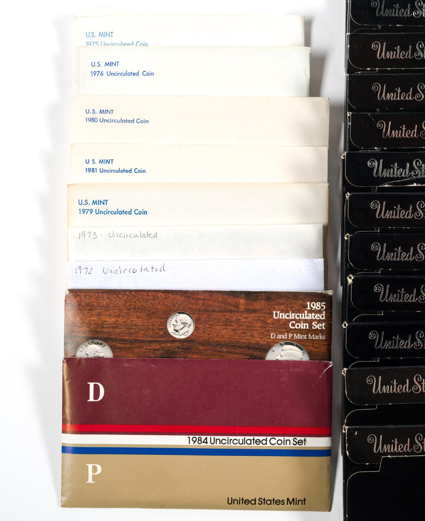 Thirty Nine Proof Sets And Nine Mint Sets