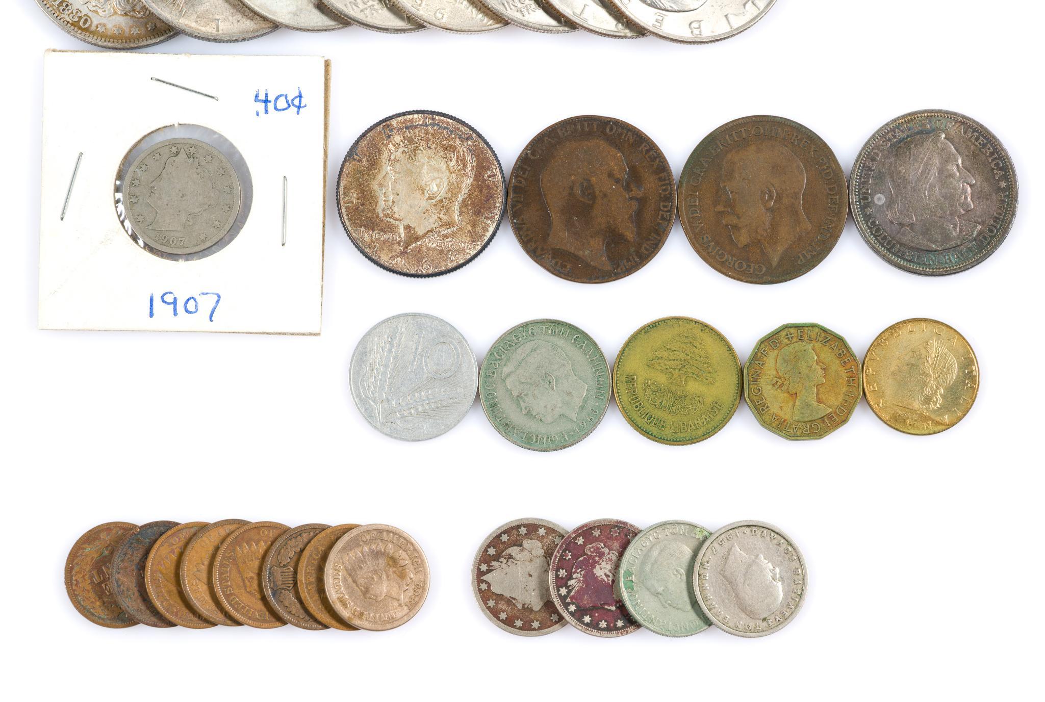 Coins Incl. Silver Peace and Morgan Dollars