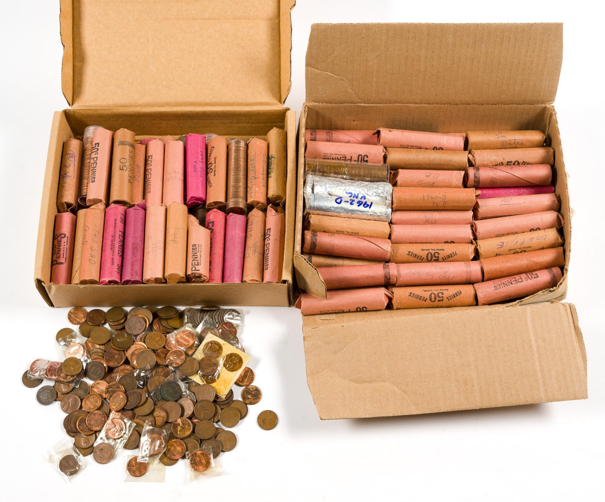 Over 7000 Copper Cents Including Indian Head And Wheat