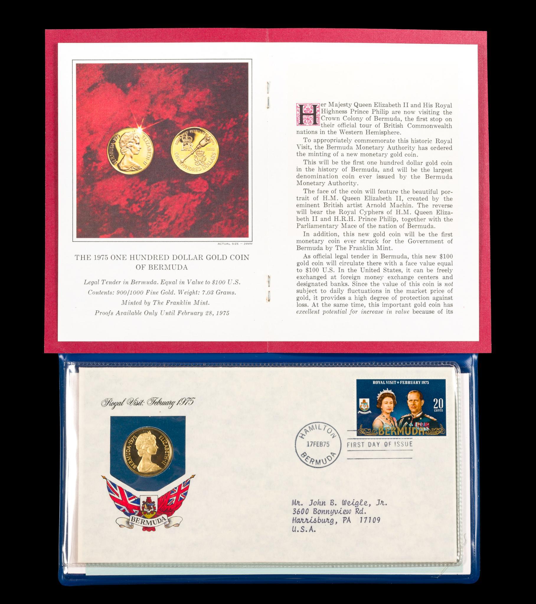 Bermuda $100 Gold 1975