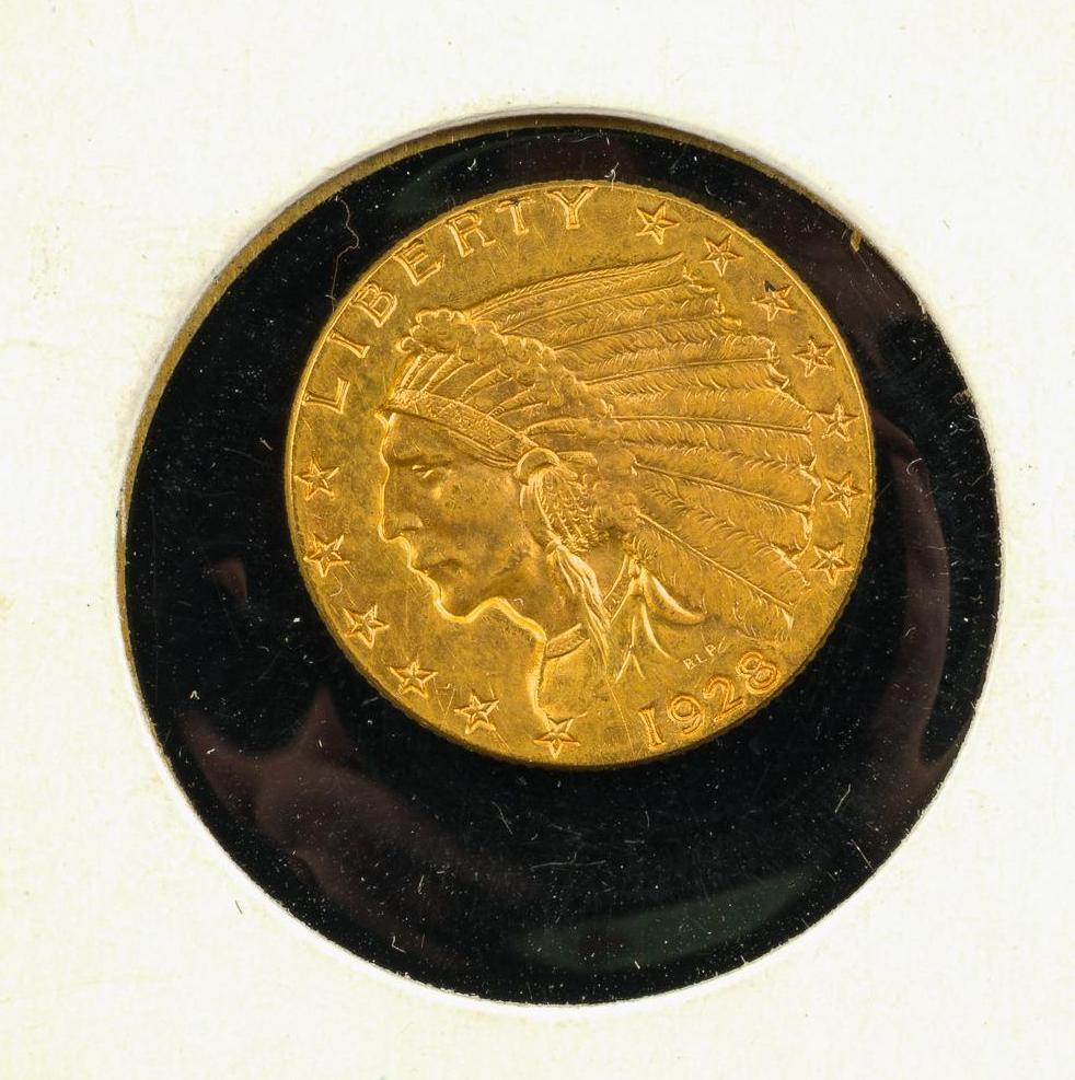 1928 Indian Gold $2 1/2 Coin