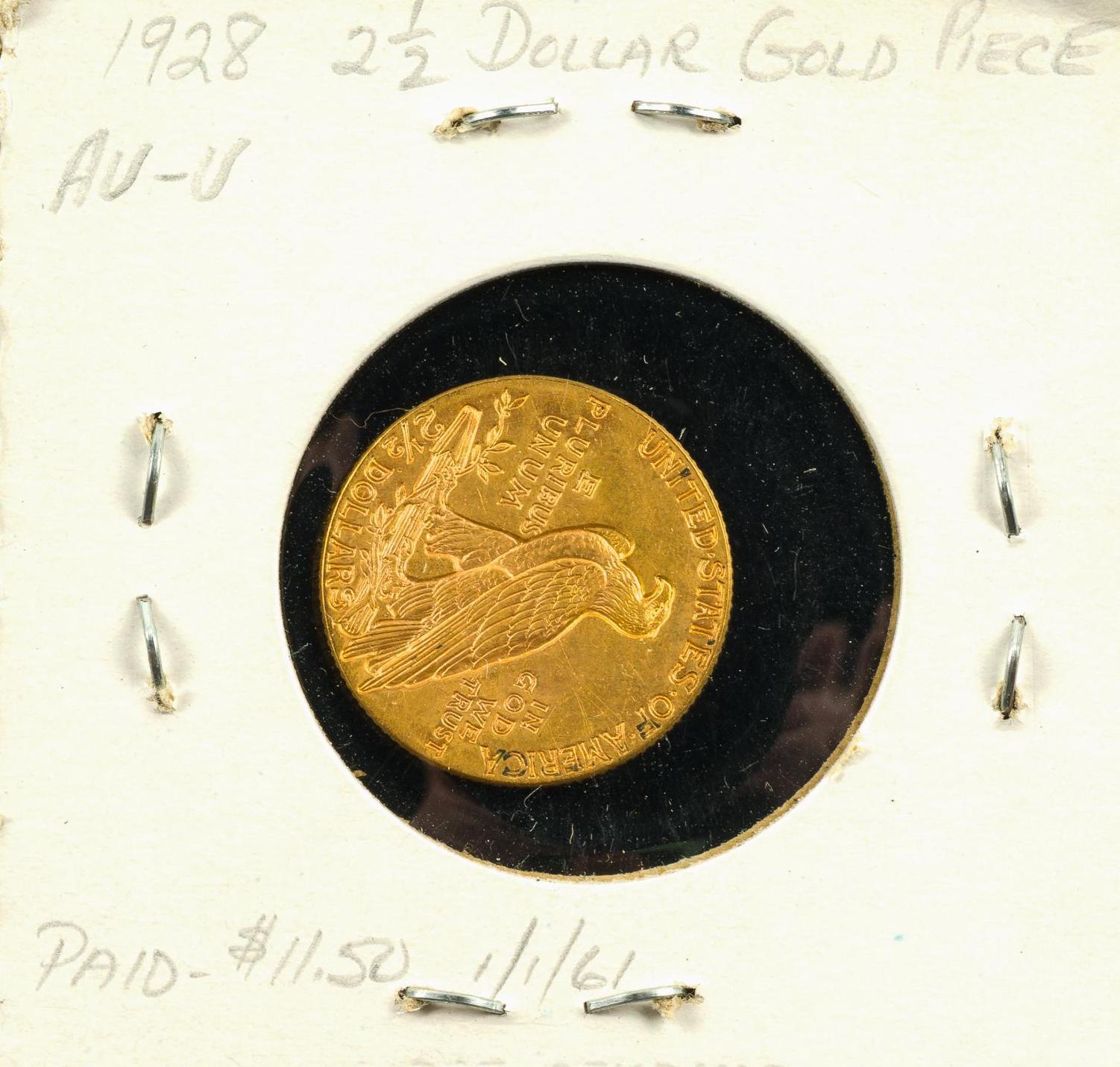 1928 Indian Gold $2 1/2 Coin