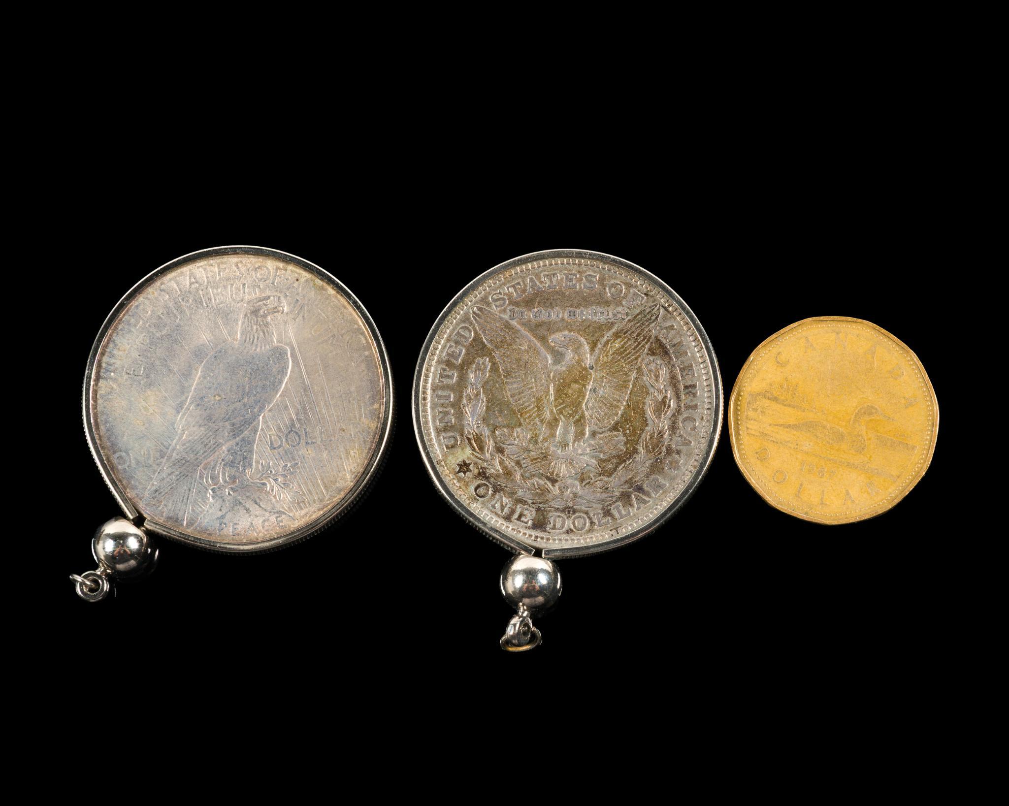 Two Silver Dollars Morgan And Peace