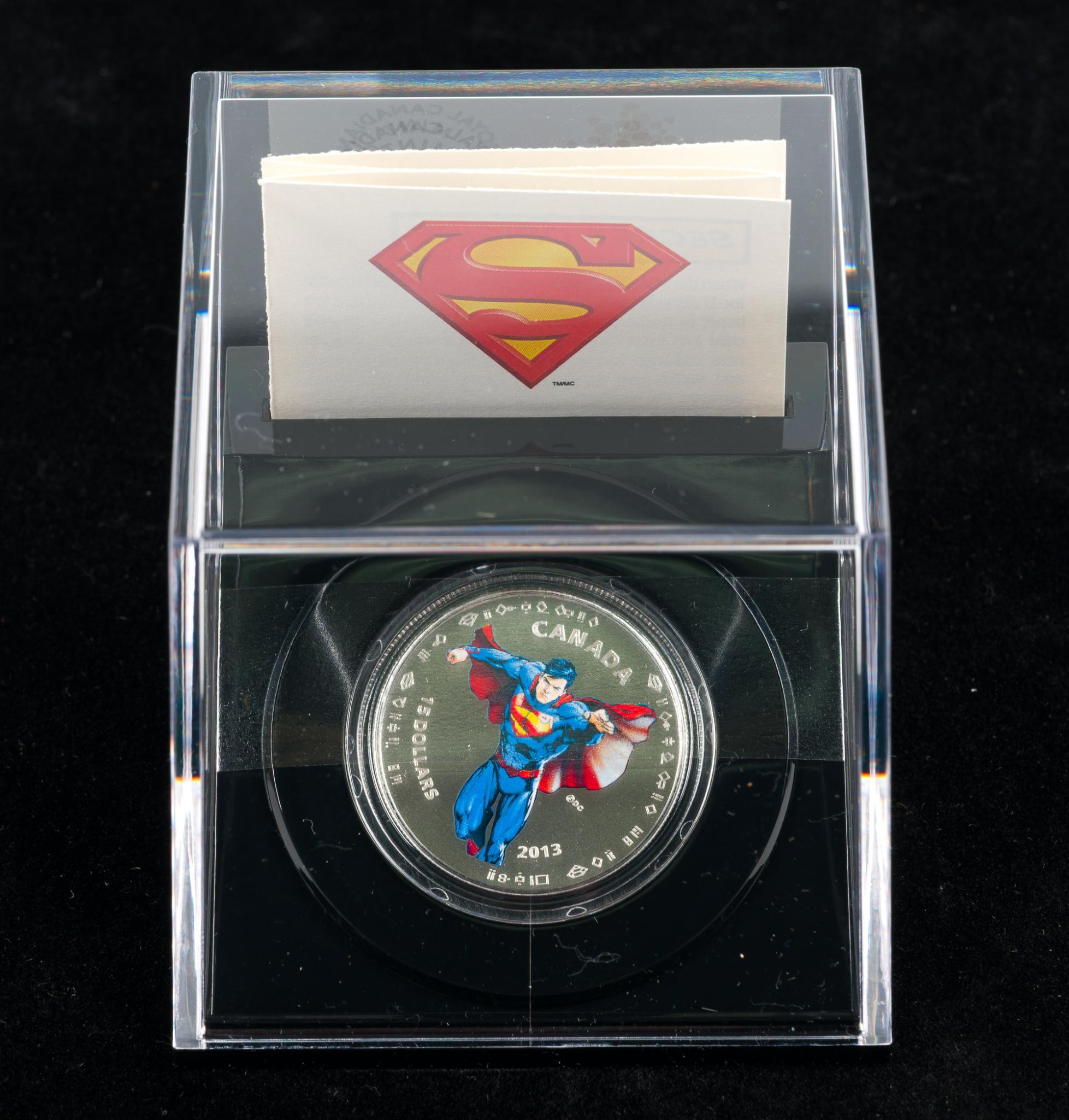 Four Superman Pure Silver Proof Commemorative Canada Coins 2013