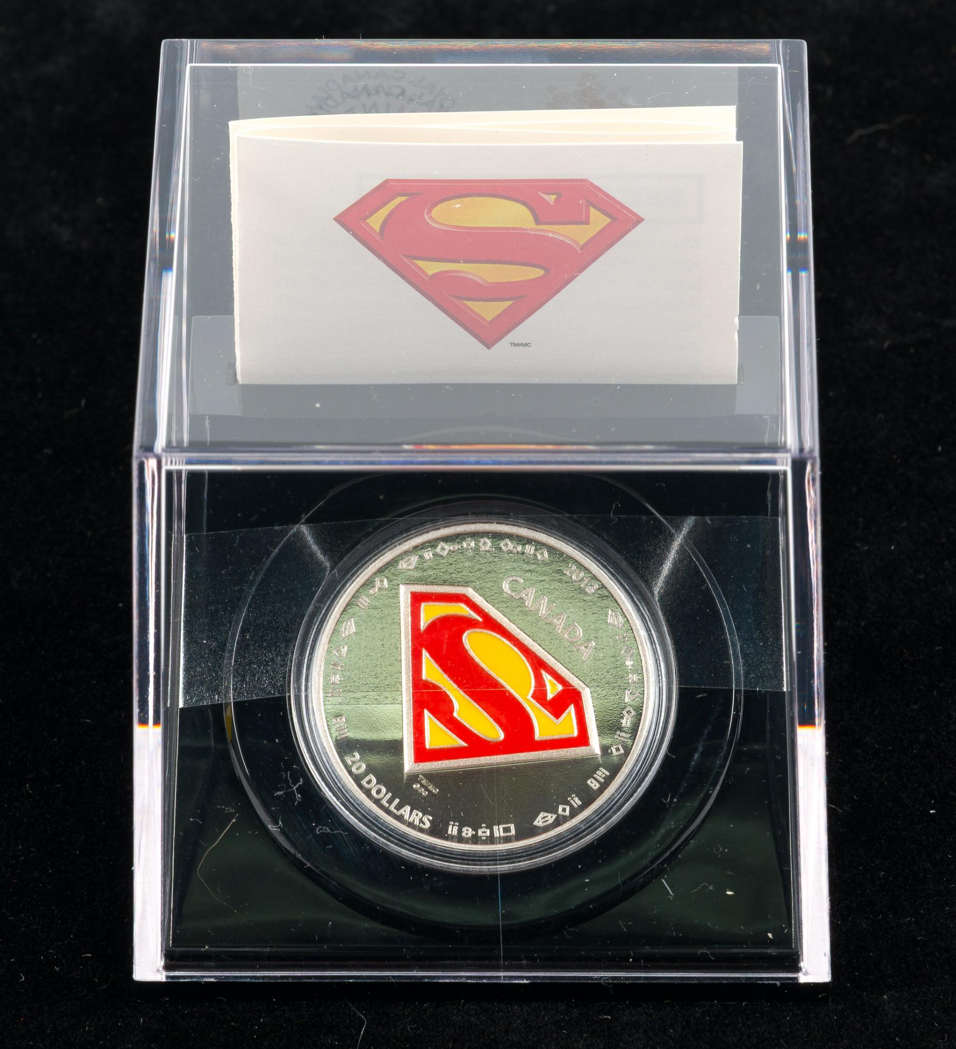 Four Superman Pure Silver Proof Commemorative Canada Coins 2013