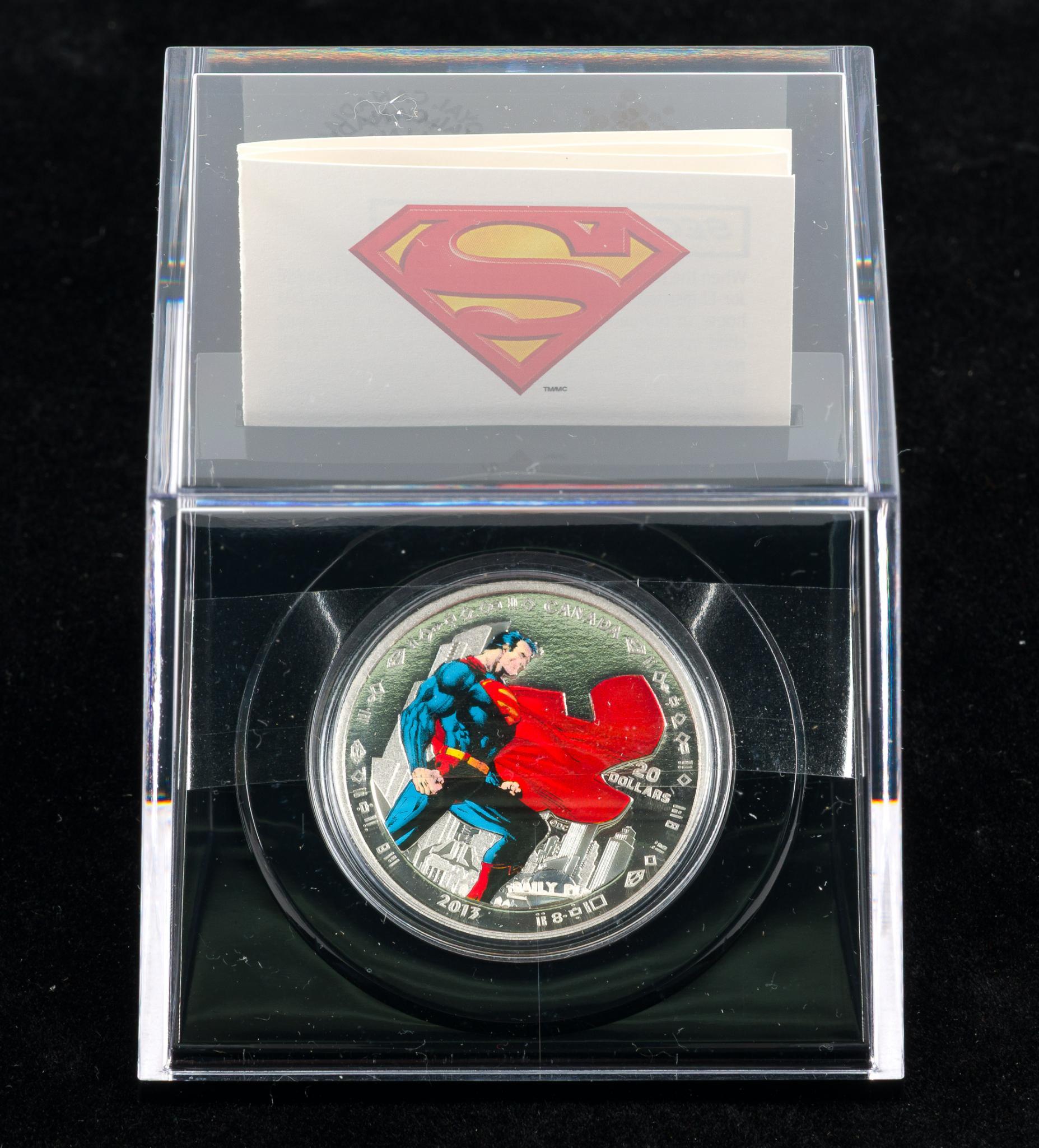 Four Superman Pure Silver Proof Commemorative Canada Coins 2013