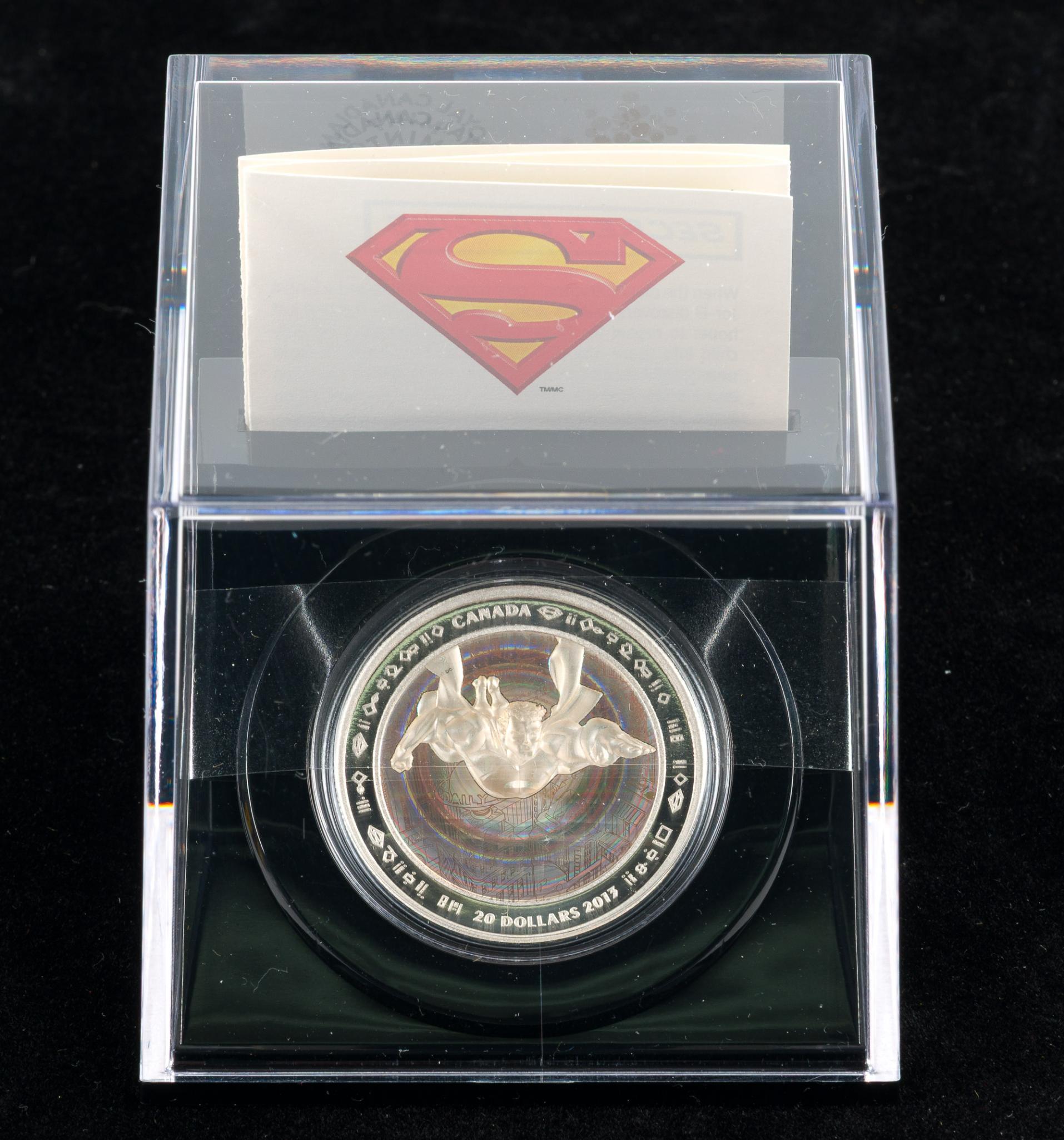 Four Superman Pure Silver Proof Commemorative Canada Coins 2013