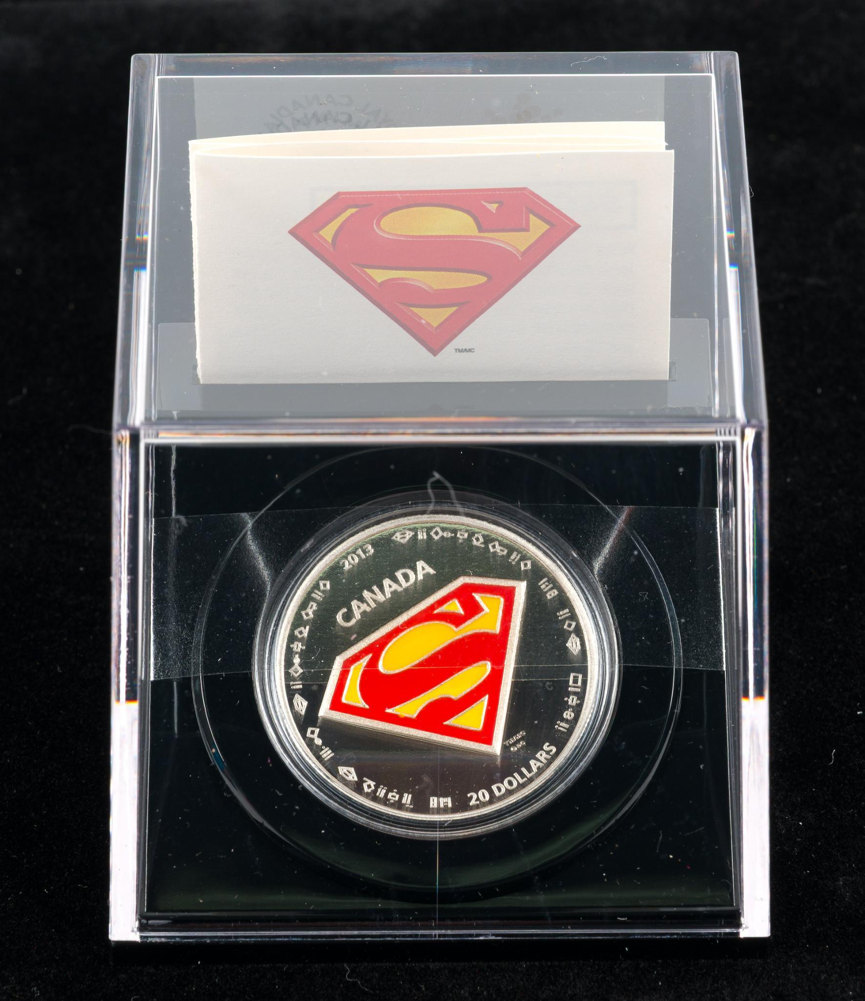 Four Superman Pure Silver Proof Commemorative Canada Coins 2013