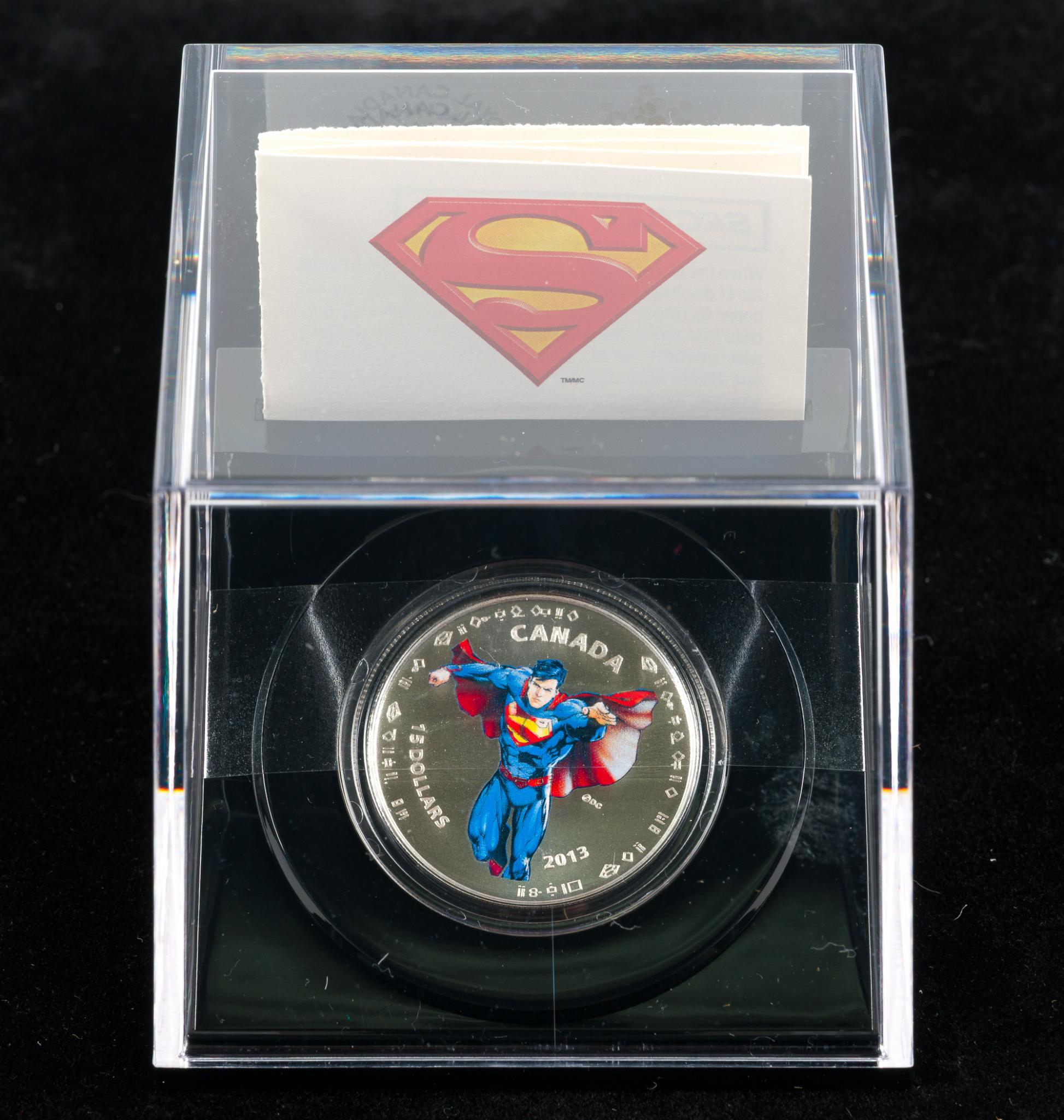 Four Superman Pure Silver Proof Commemorative Canada Coins 2013