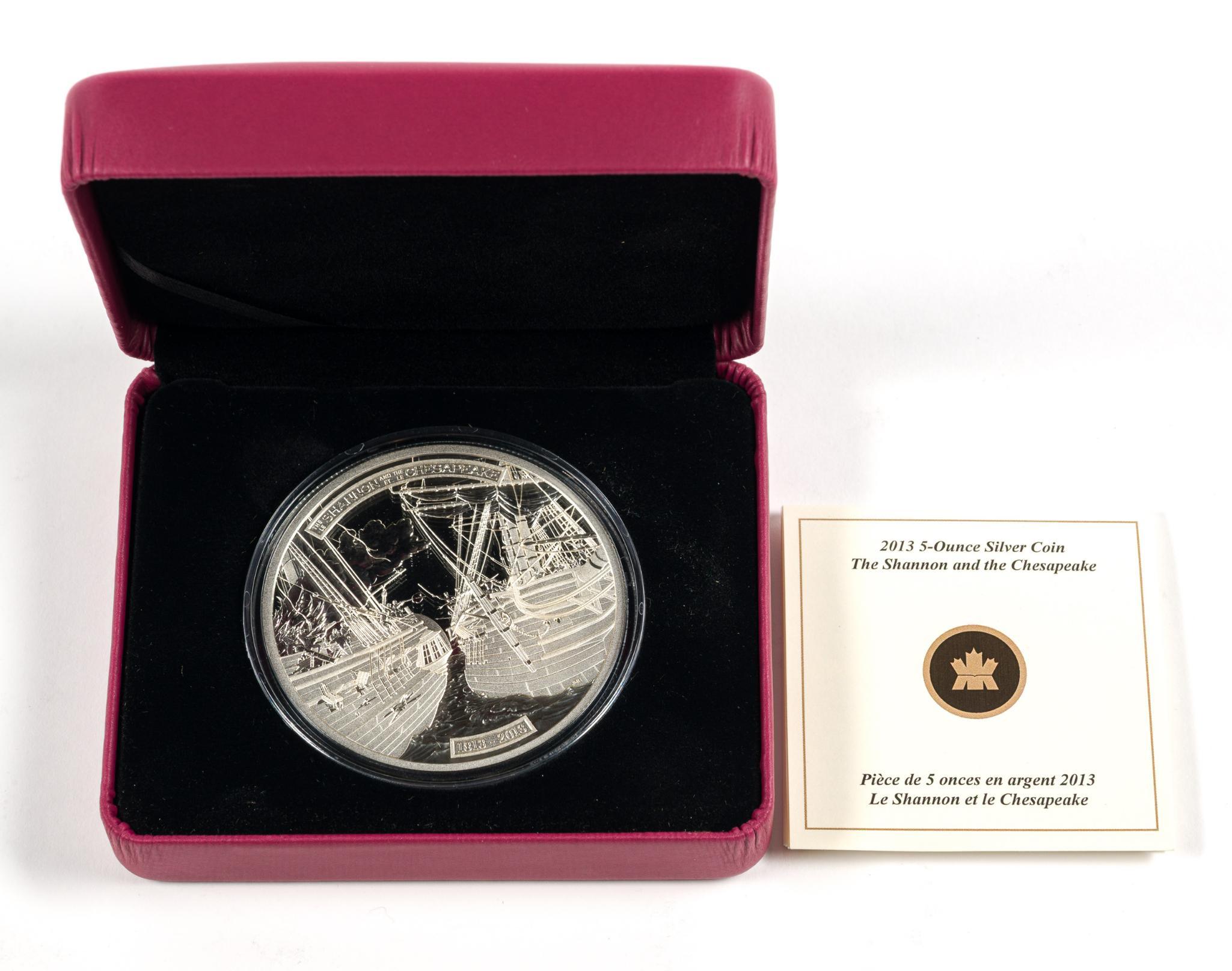 Five Troy Ounce Pure Silver 2013 Canada Coin