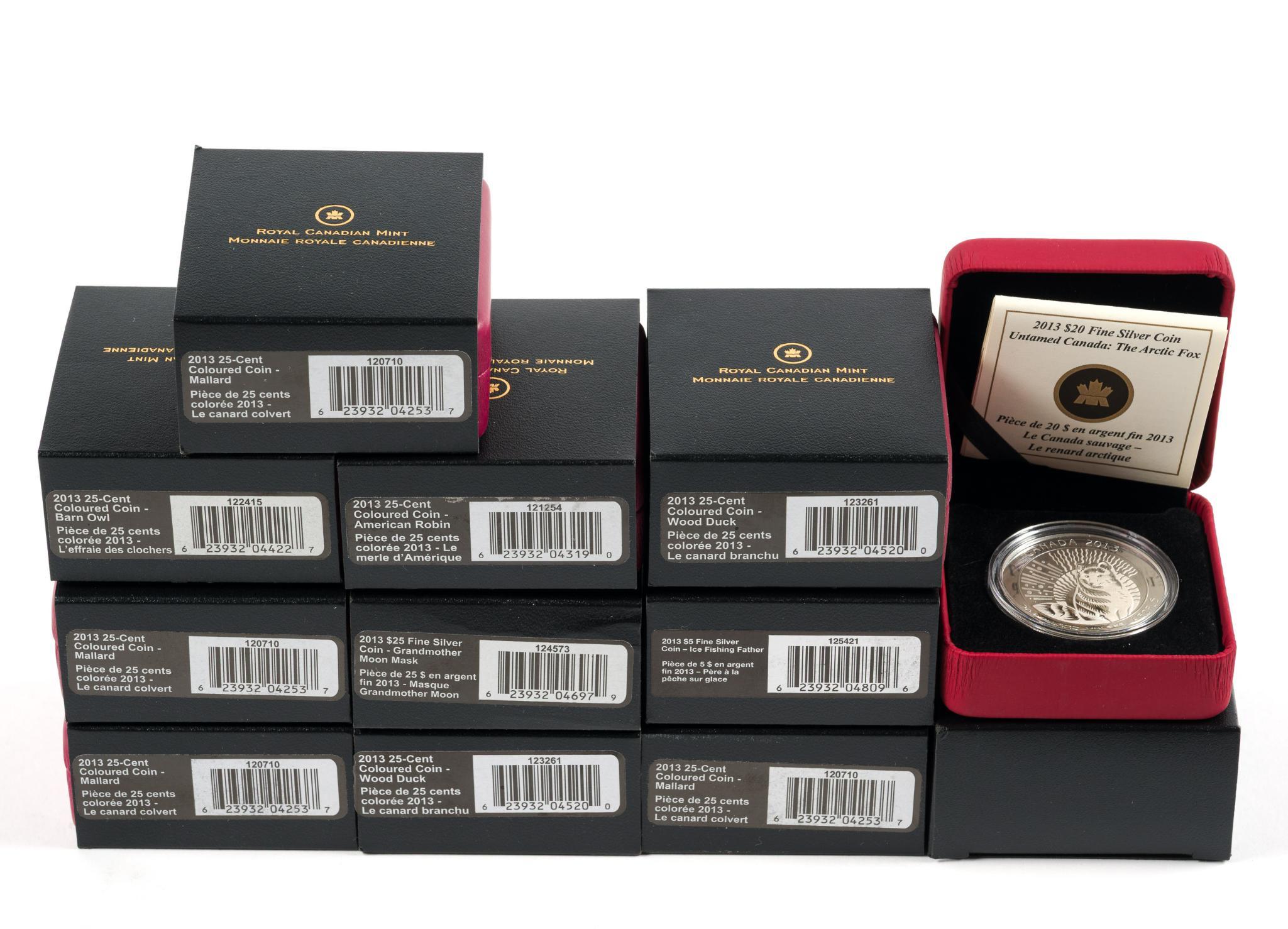 2013 Commemorative Canada Coins Coins Including Pure Silver