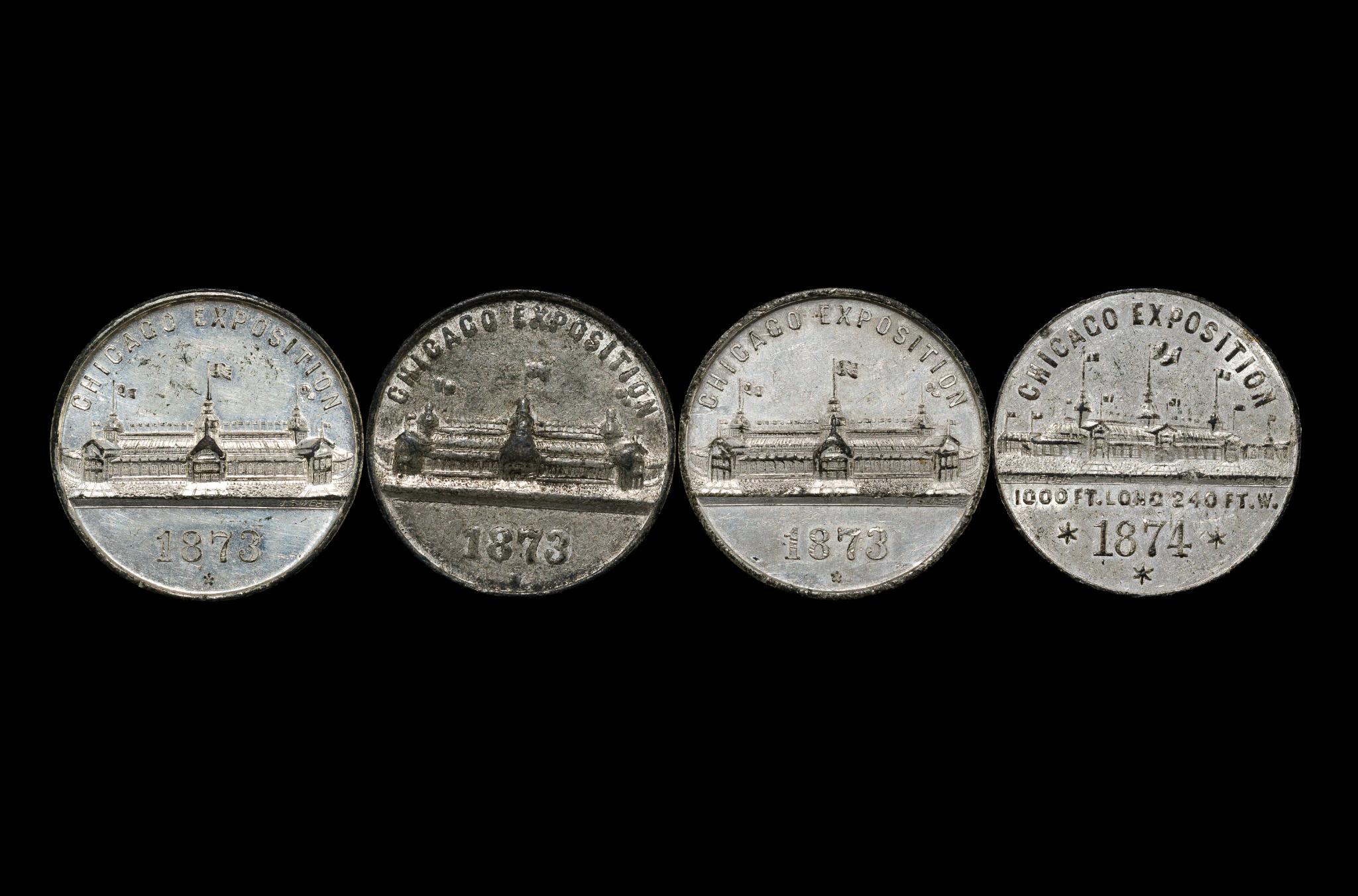 Four Chicago Exposition 1873 1874 National Elgin Watch Co. Medals