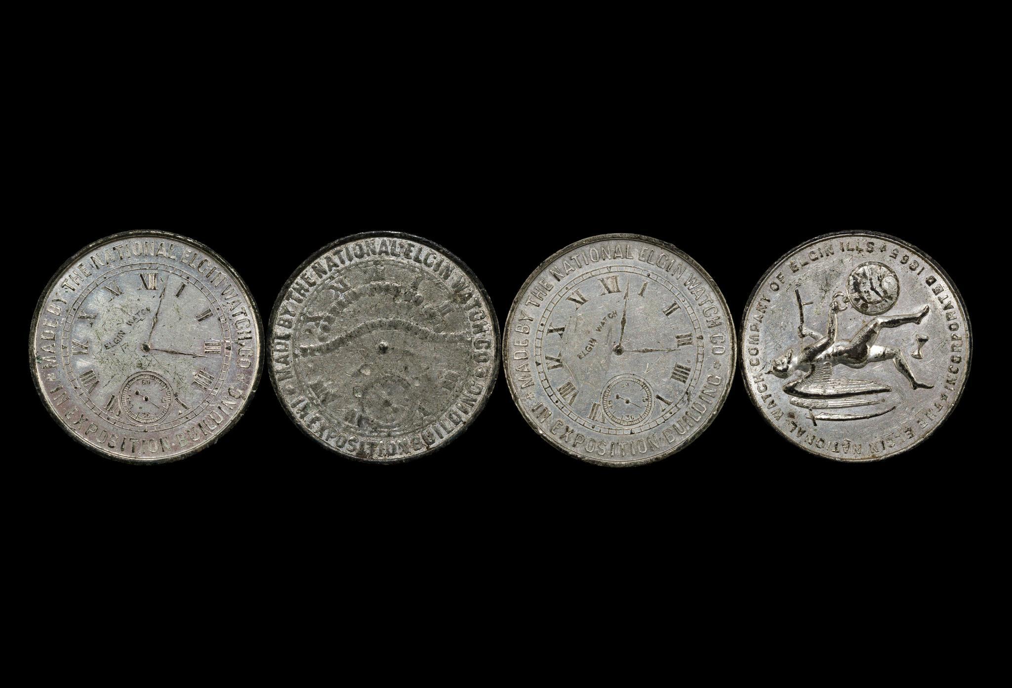 Four Chicago Exposition 1873 1874 National Elgin Watch Co. Medals