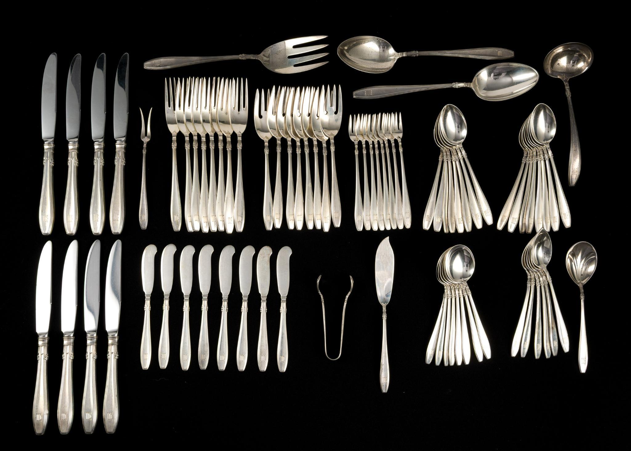 78 Pieces Gorham Nocturne Sterling Silver Flatware Service