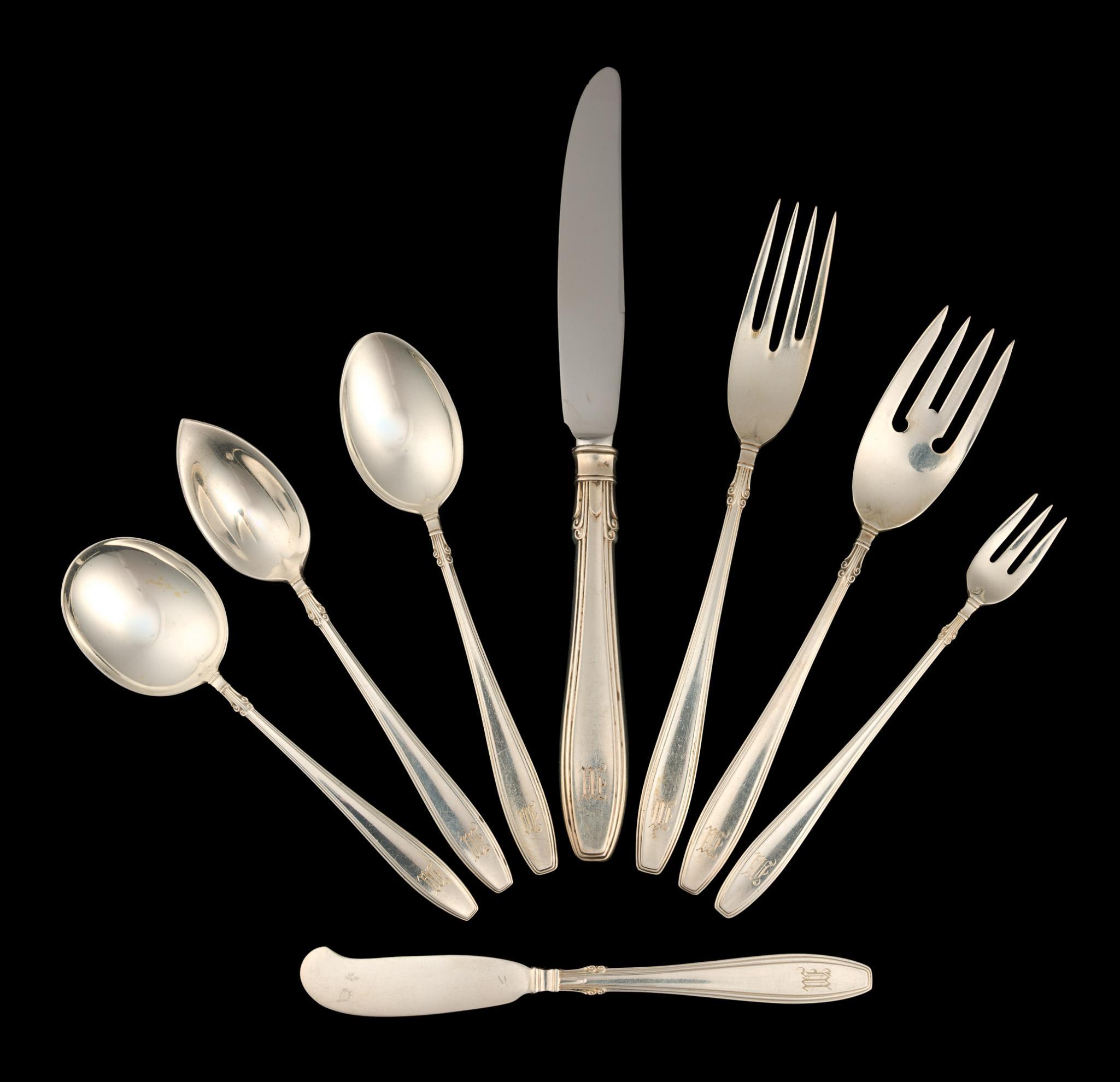 78 Pieces Gorham Nocturne Sterling Silver Flatware Service