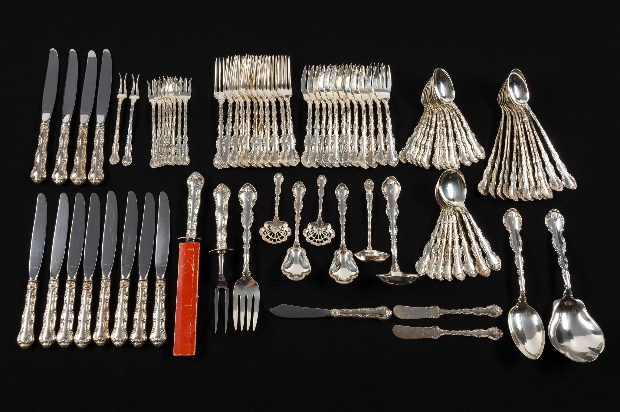 91 Pieces Gorham Strasbourg Sterling Silver Flatware Service
