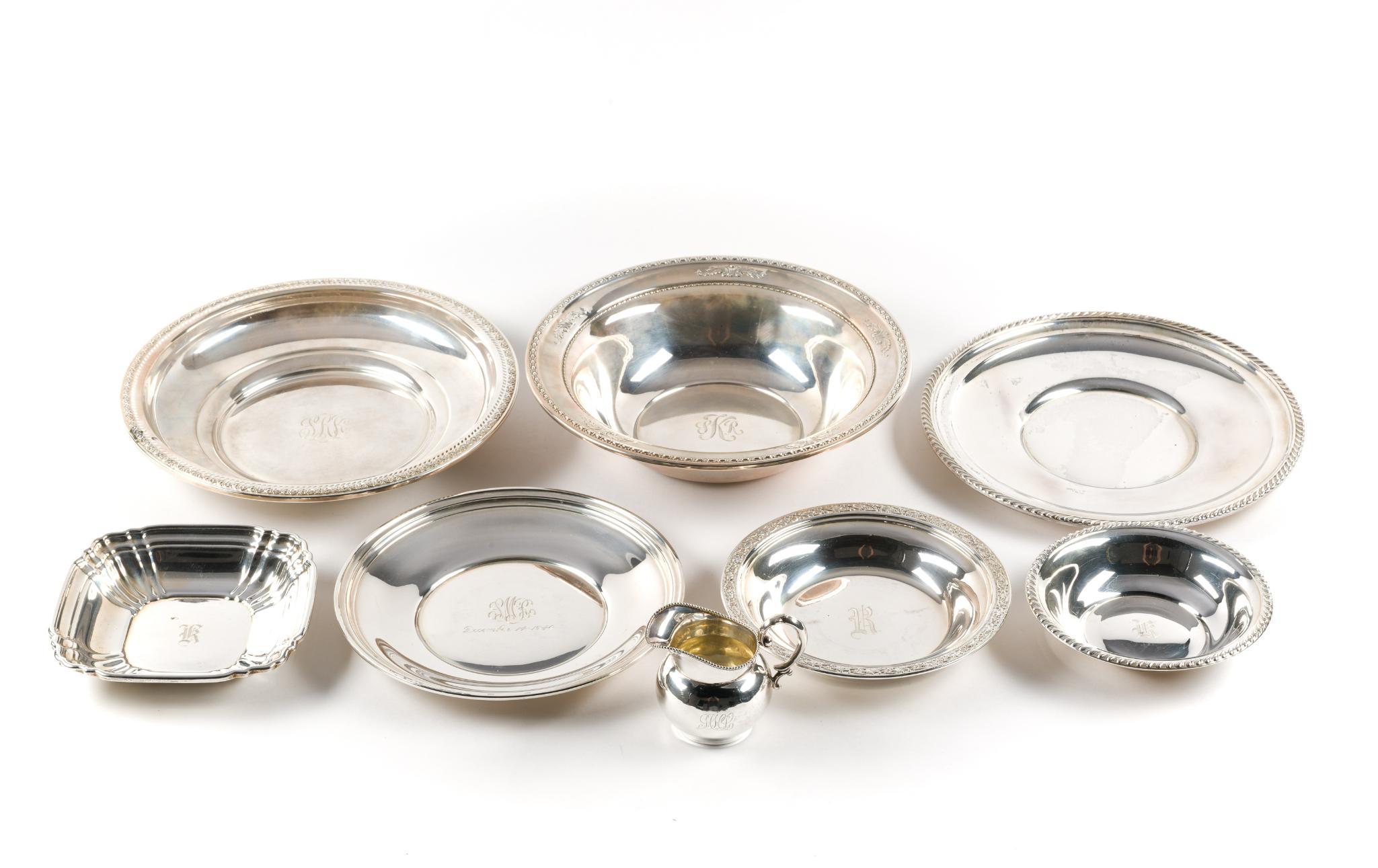 8 Pieces Sterling Silver Hollowware