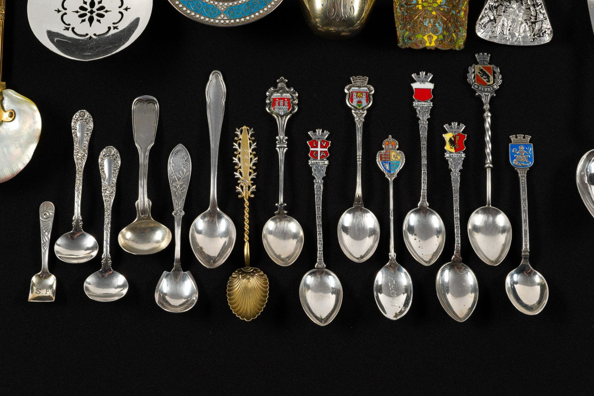 Sterling and Coin Silver Flatware Incl. Enamel and Souvenir