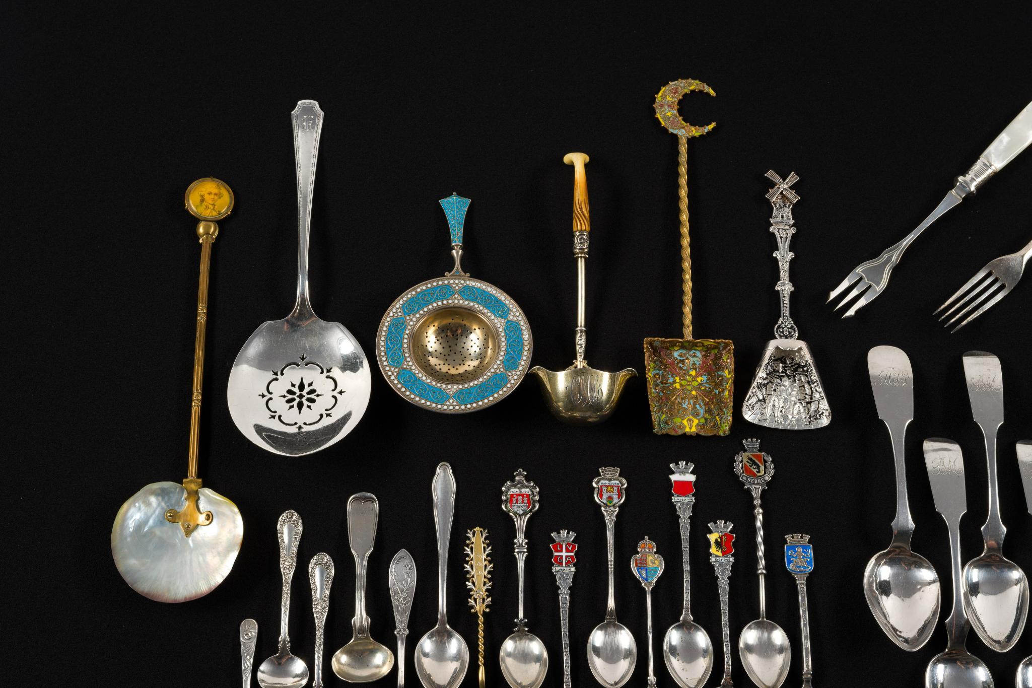 Sterling and Coin Silver Flatware Incl. Enamel and Souvenir