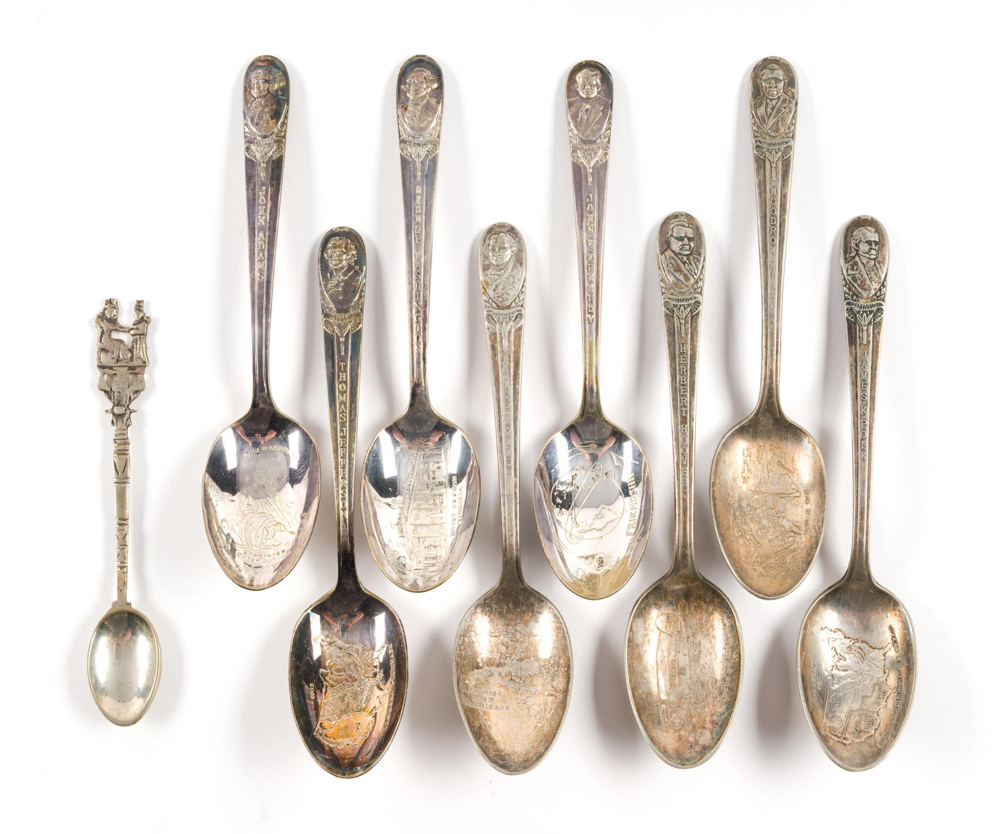 Sterling Silver and Glass Salt Cellars, and Silverplate