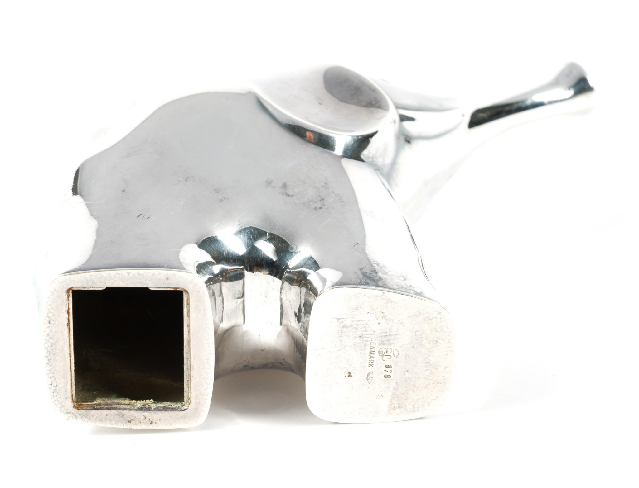 Mid Century Danish Silverplate Elephant Coin Bank