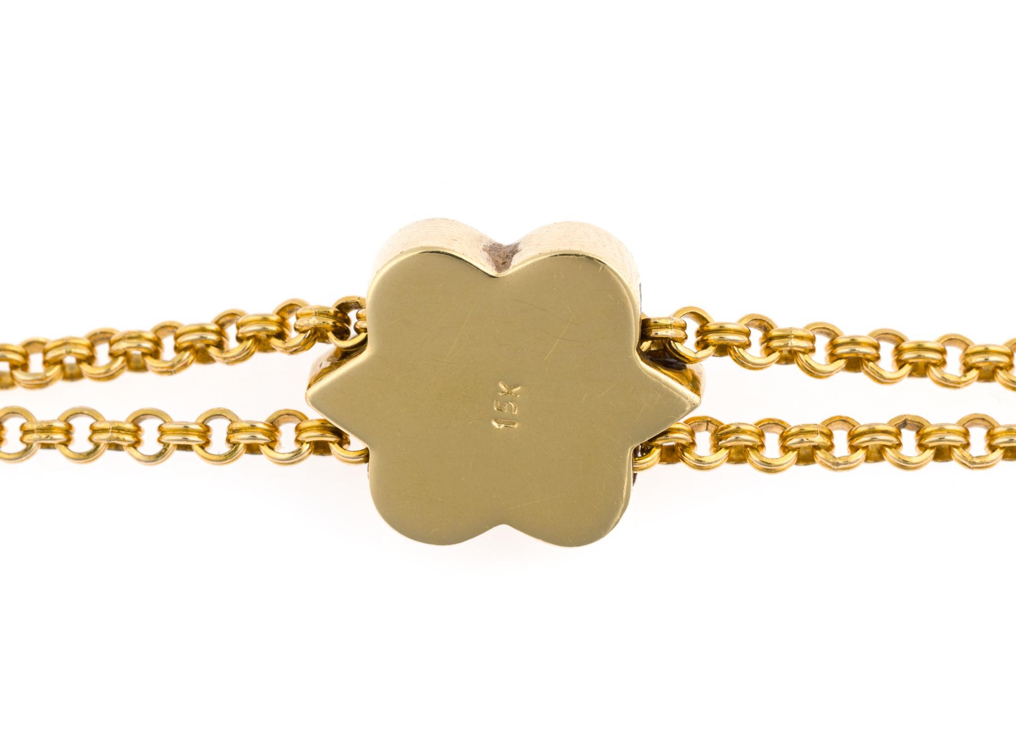 Victorian 14K and 15K Gold Watch Slide Chain