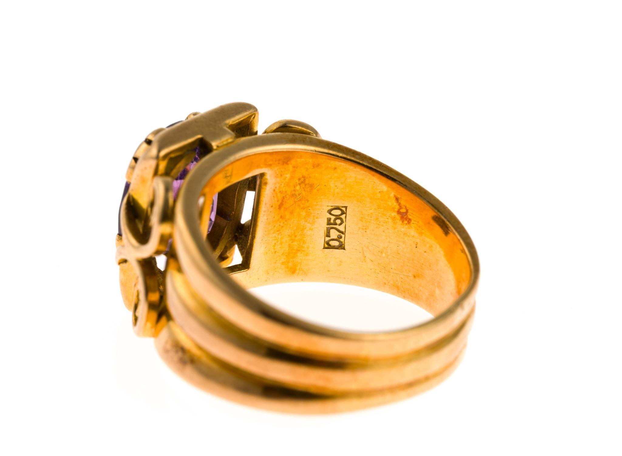18K Gold & Amethyst Ring