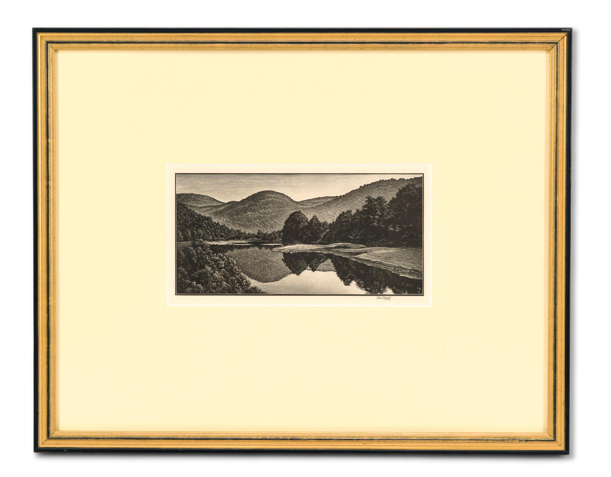 Asa Cheffetz "Along The Winooski" Signed Original Wood-Engraving